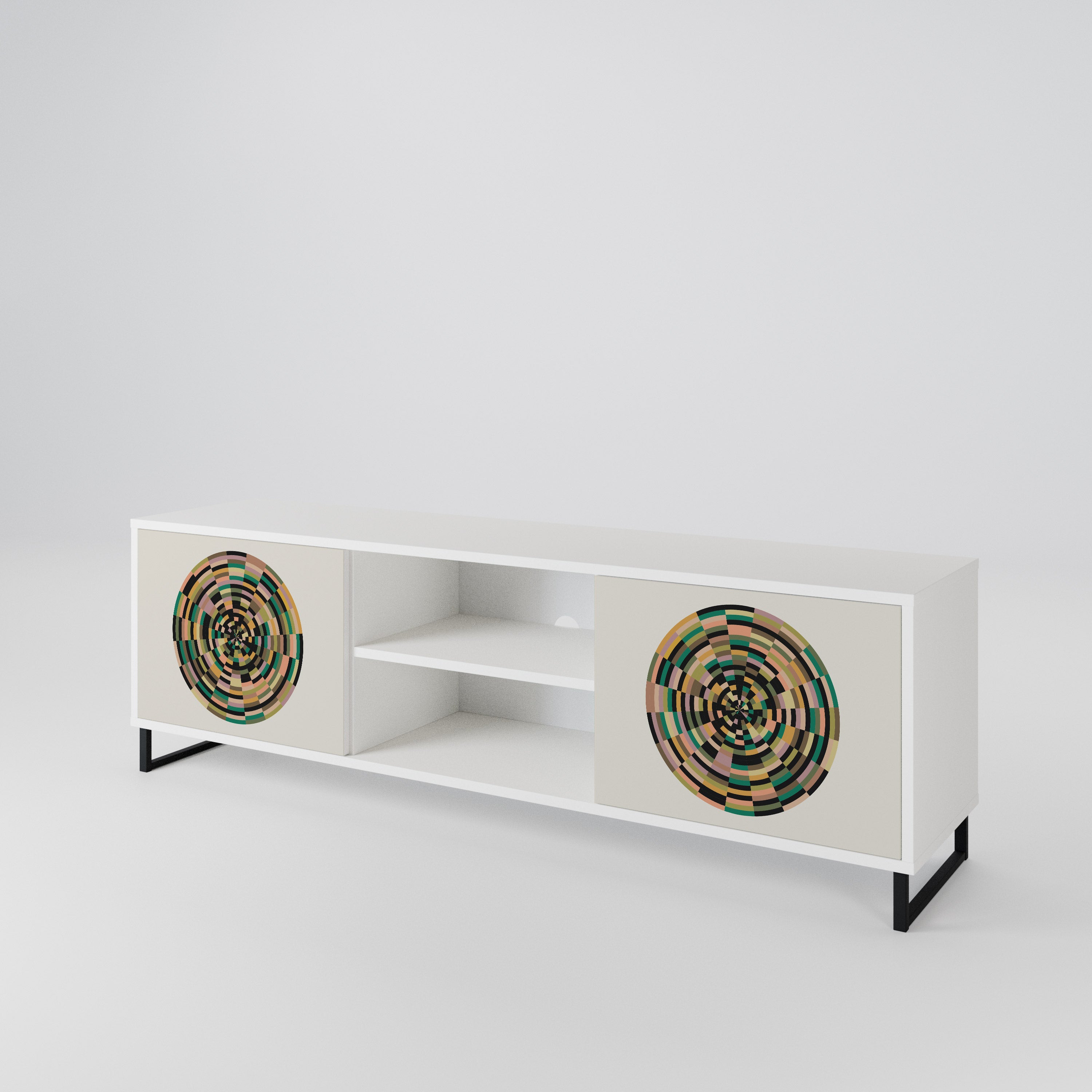 GREEN CIRCLES Mueble de TV de 2 Puertas