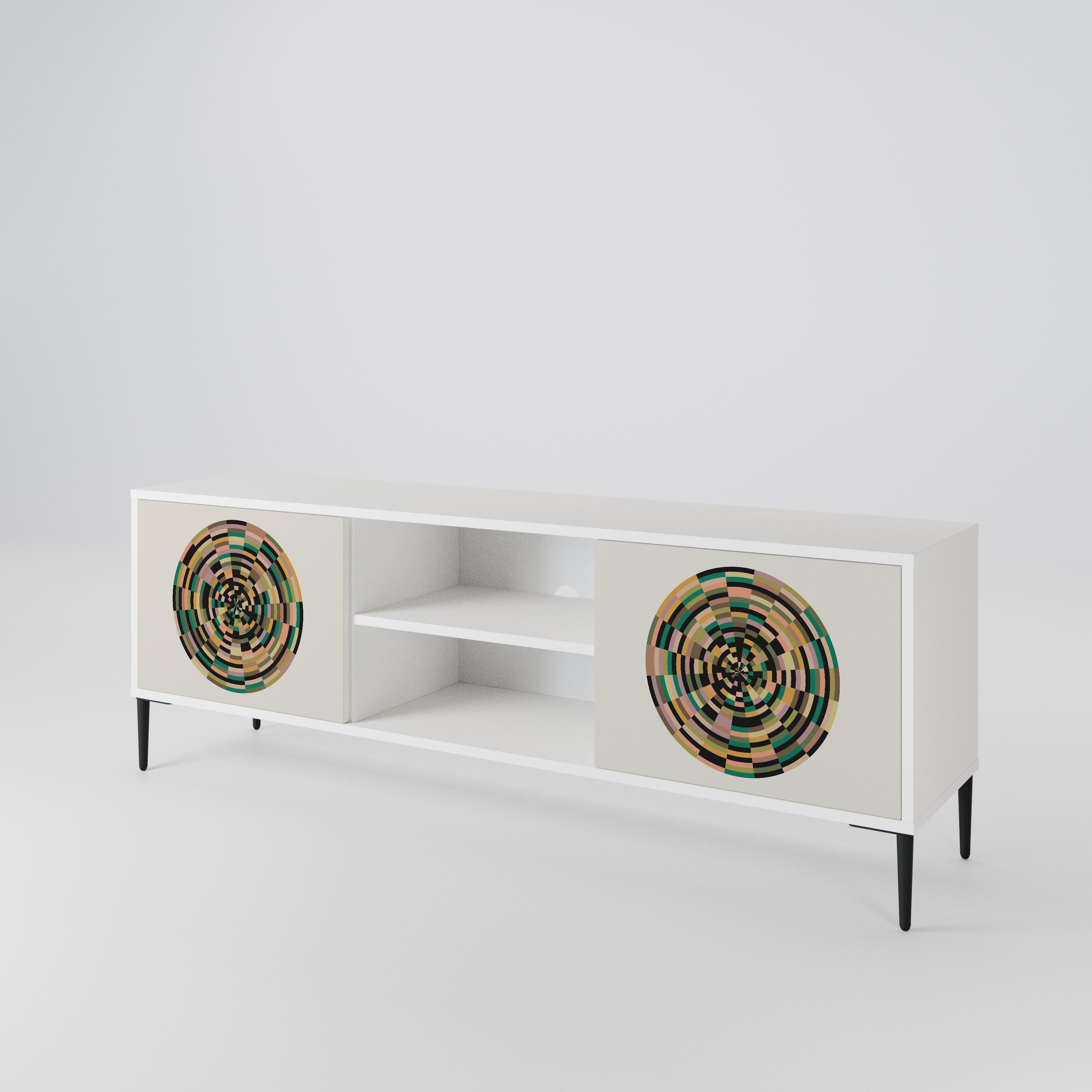 GREEN CIRCLES Mueble de TV de 2 Puertas