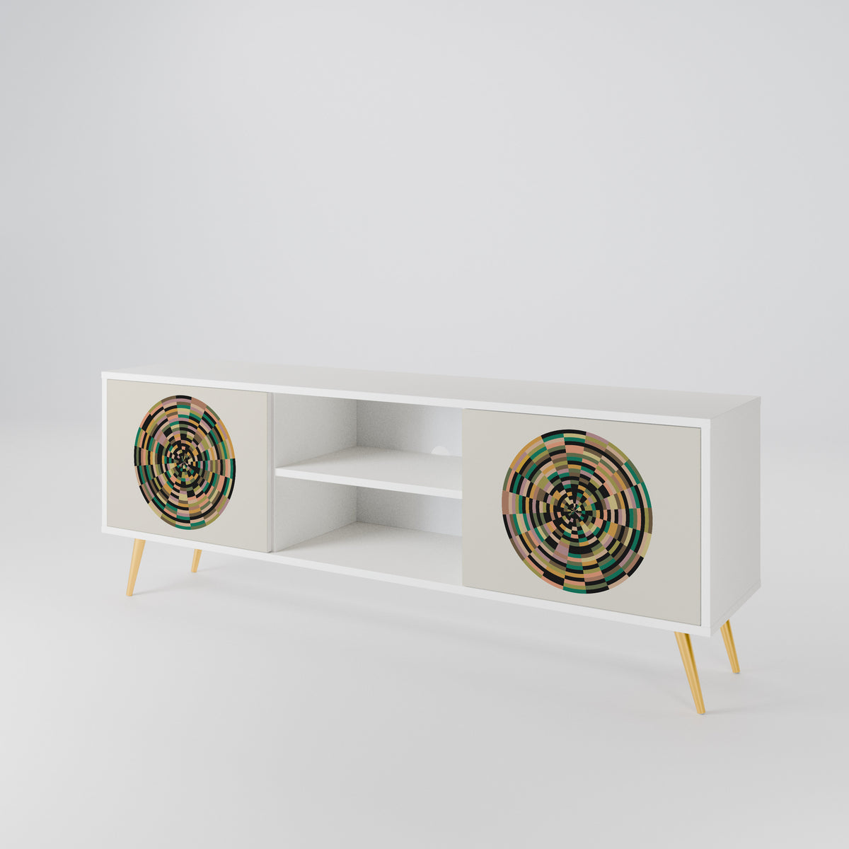 GREEN CIRCLES Mueble de TV de 2 Puertas