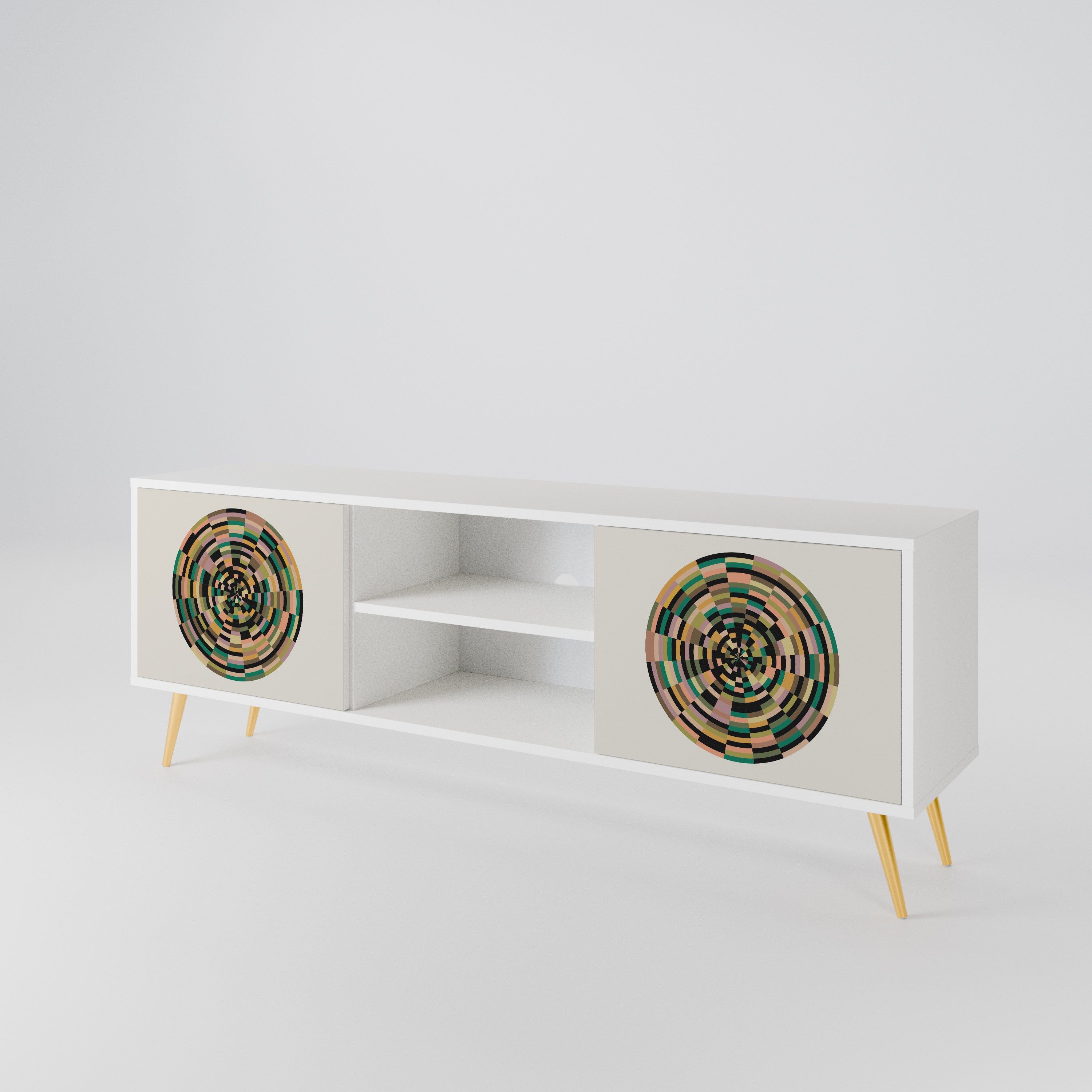 GREEN CIRCLES Mueble de TV de 2 Puertas