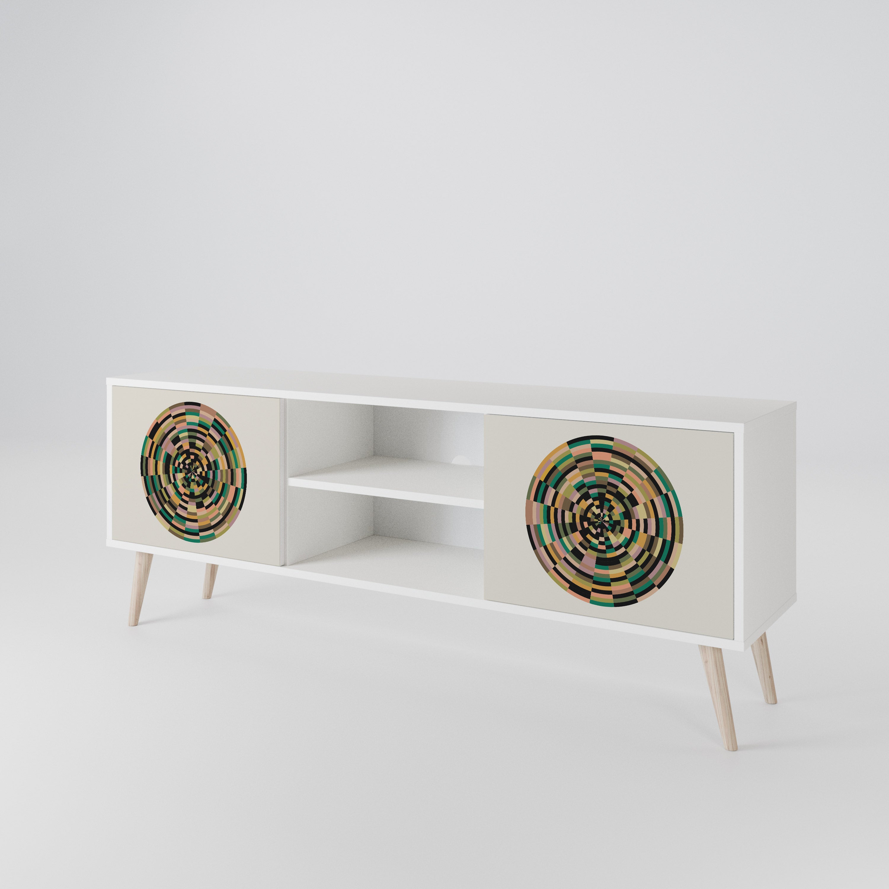 GREEN CIRCLES Mueble de TV de 2 Puertas