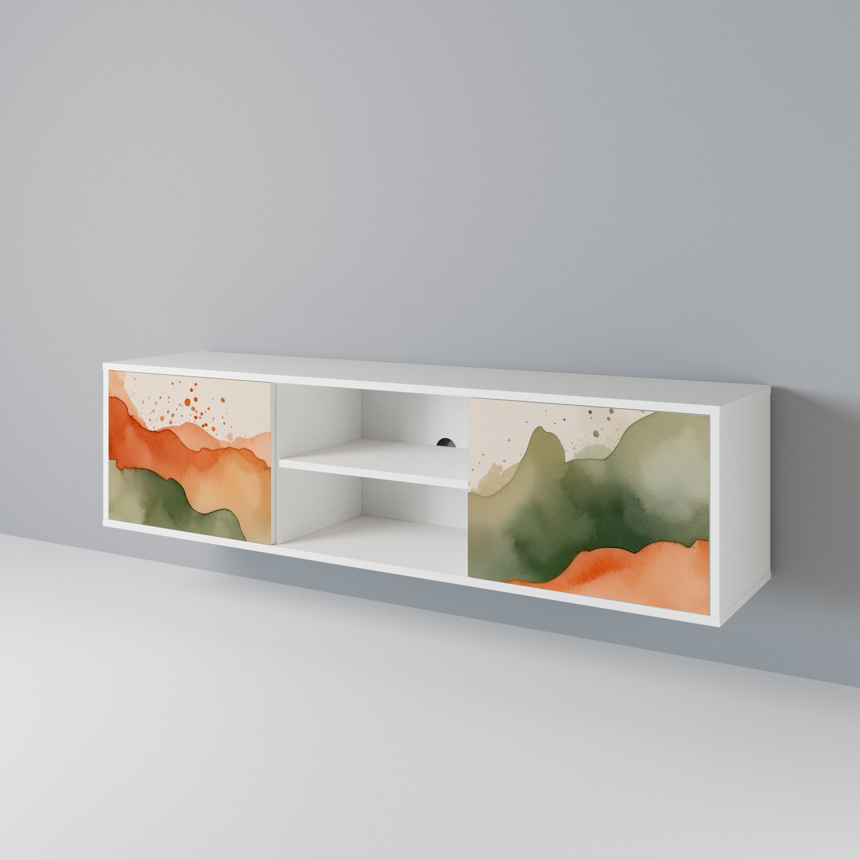 WATERCOLOUR PEAKS Mueble de TV de 2 Puertas
