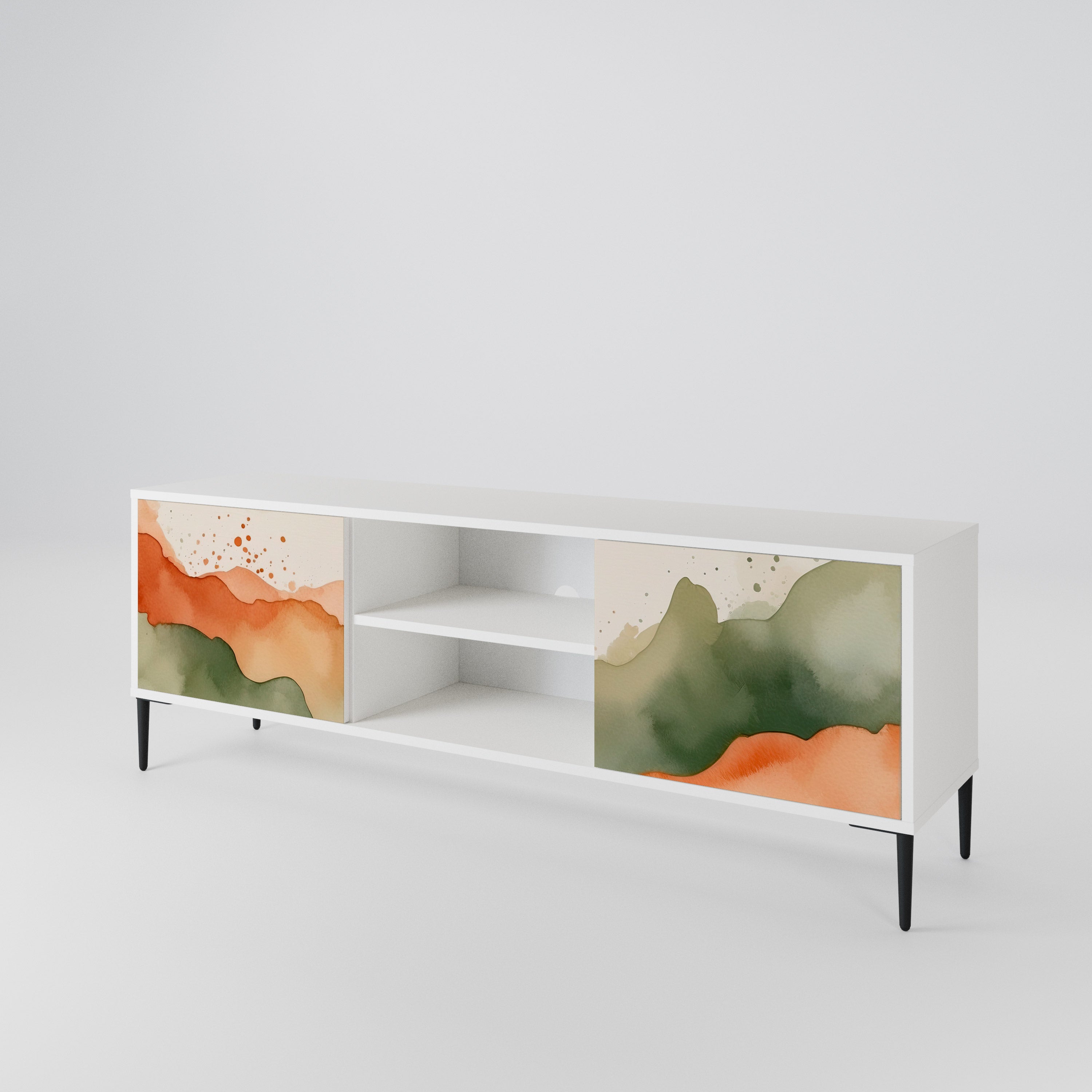 WATERCOLOUR PEAKS Mueble de TV de 2 Puertas