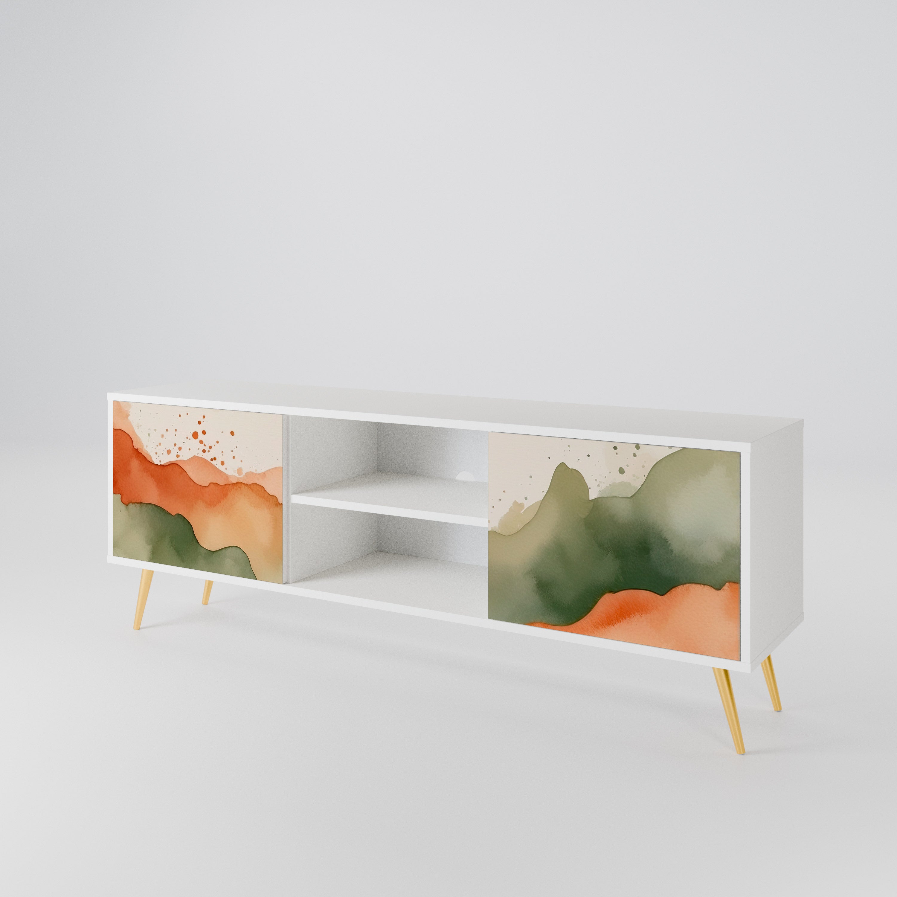 WATERCOLOUR PEAKS Mueble de TV de 2 Puertas