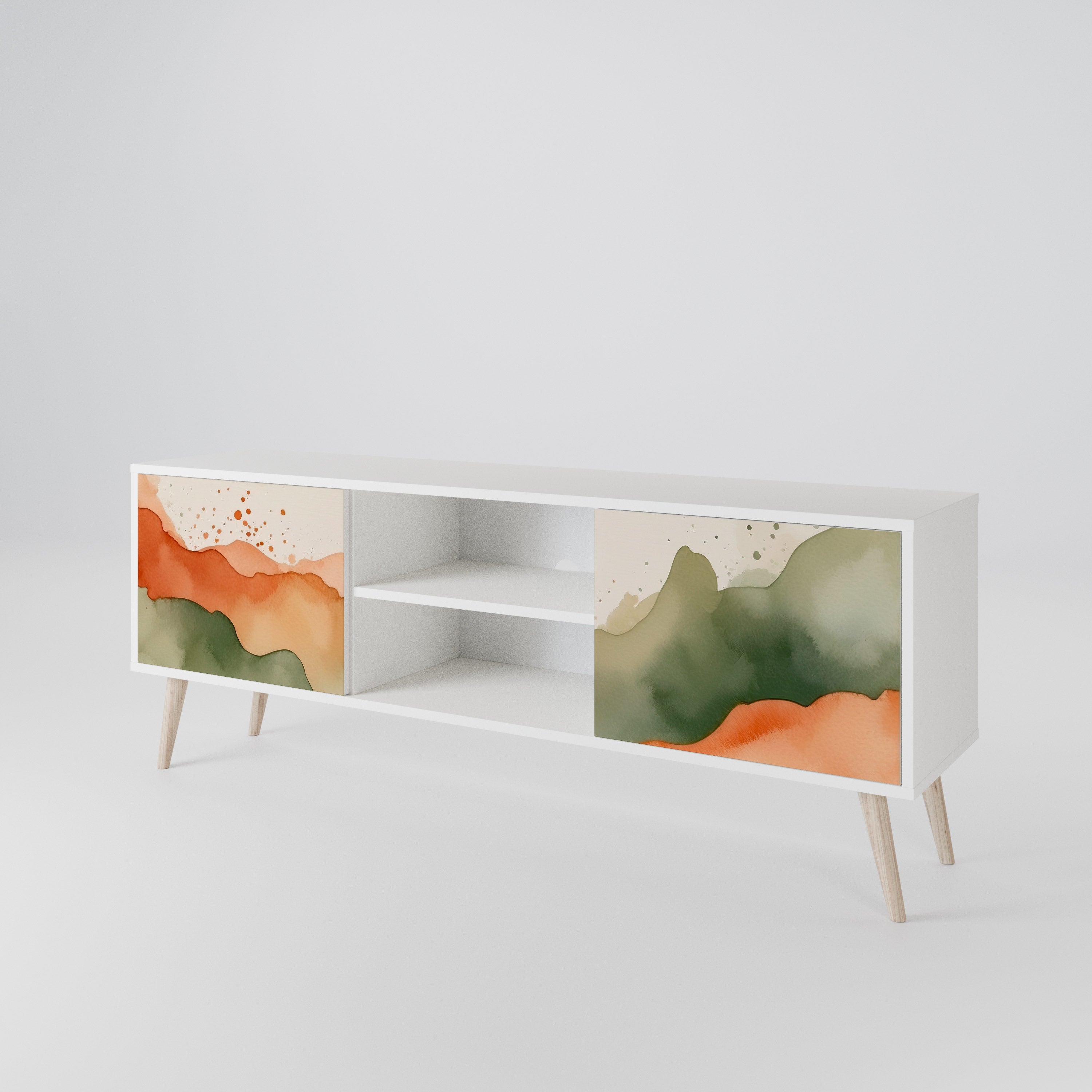 WATERCOLOUR PEAKS Mueble de TV de 2 Puertas