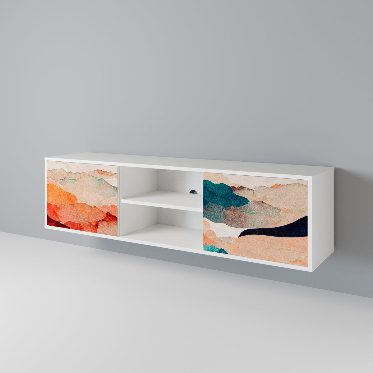 ABSTRACT LANDSCAPE Mueble de TV de 2 Puertas