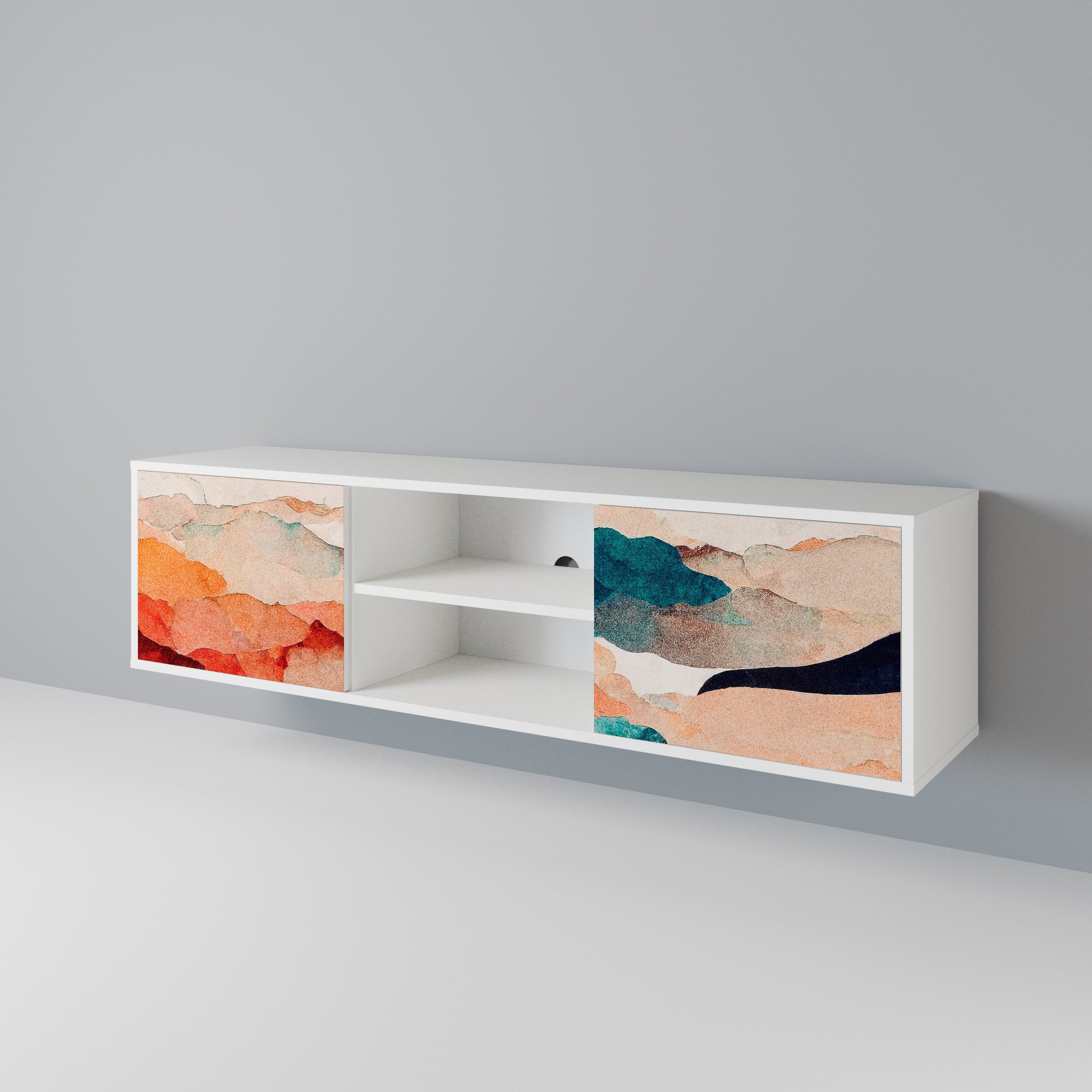 ABSTRACT LANDSCAPE Mueble de TV de 2 Puertas