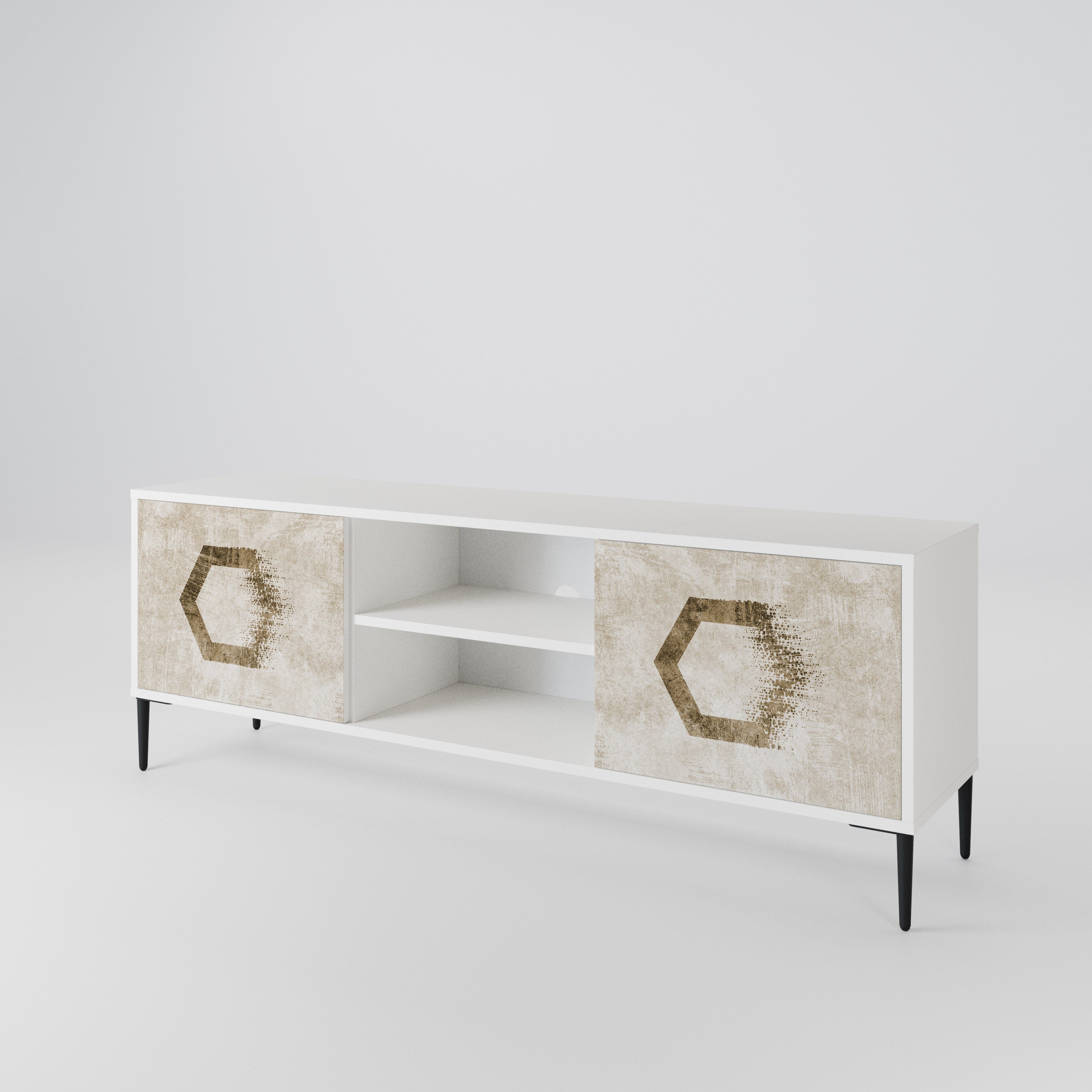 HEXAGONAL SHAPES Mueble de TV de 2 Puertas