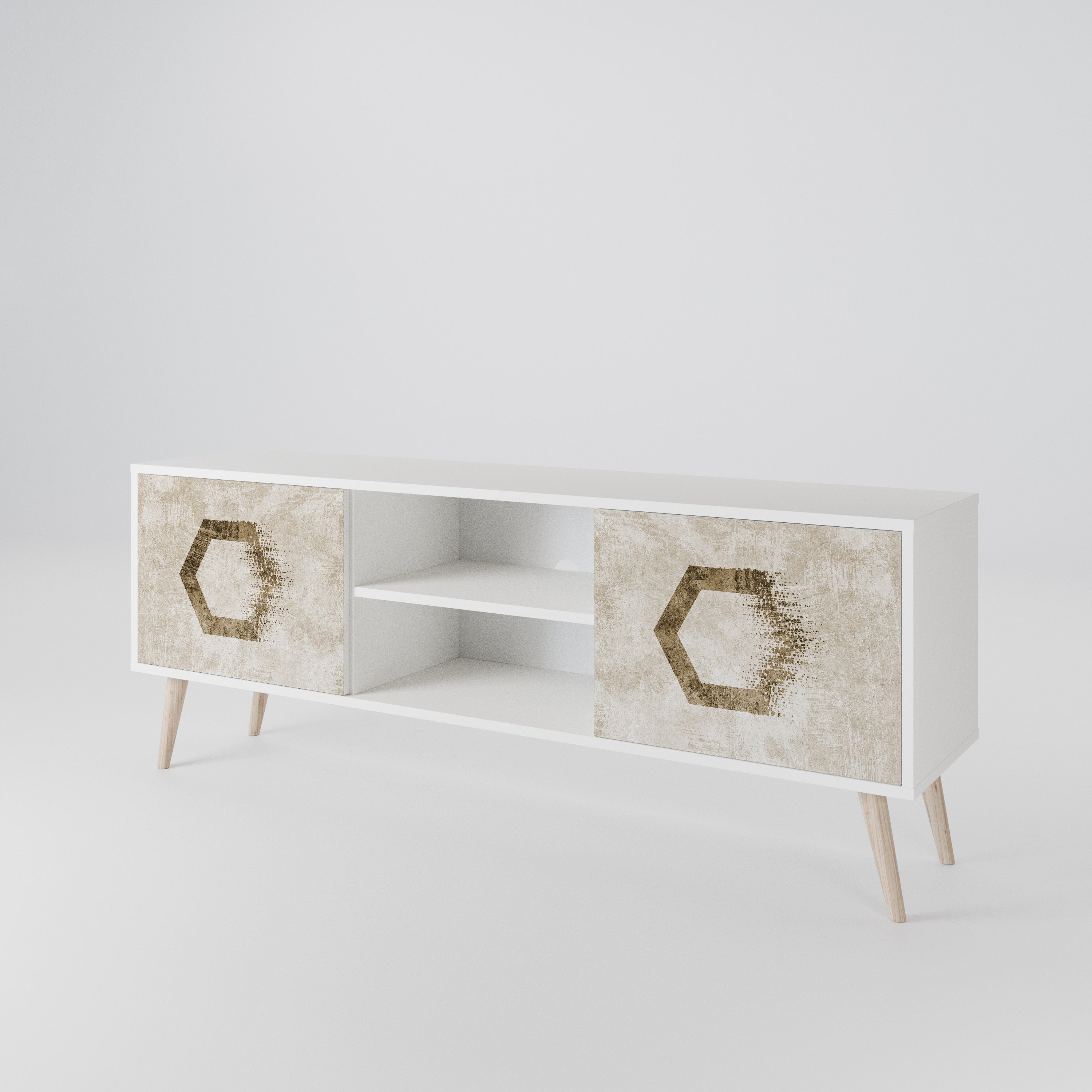 HEXAGONAL SHAPES Mueble de TV de 2 Puertas