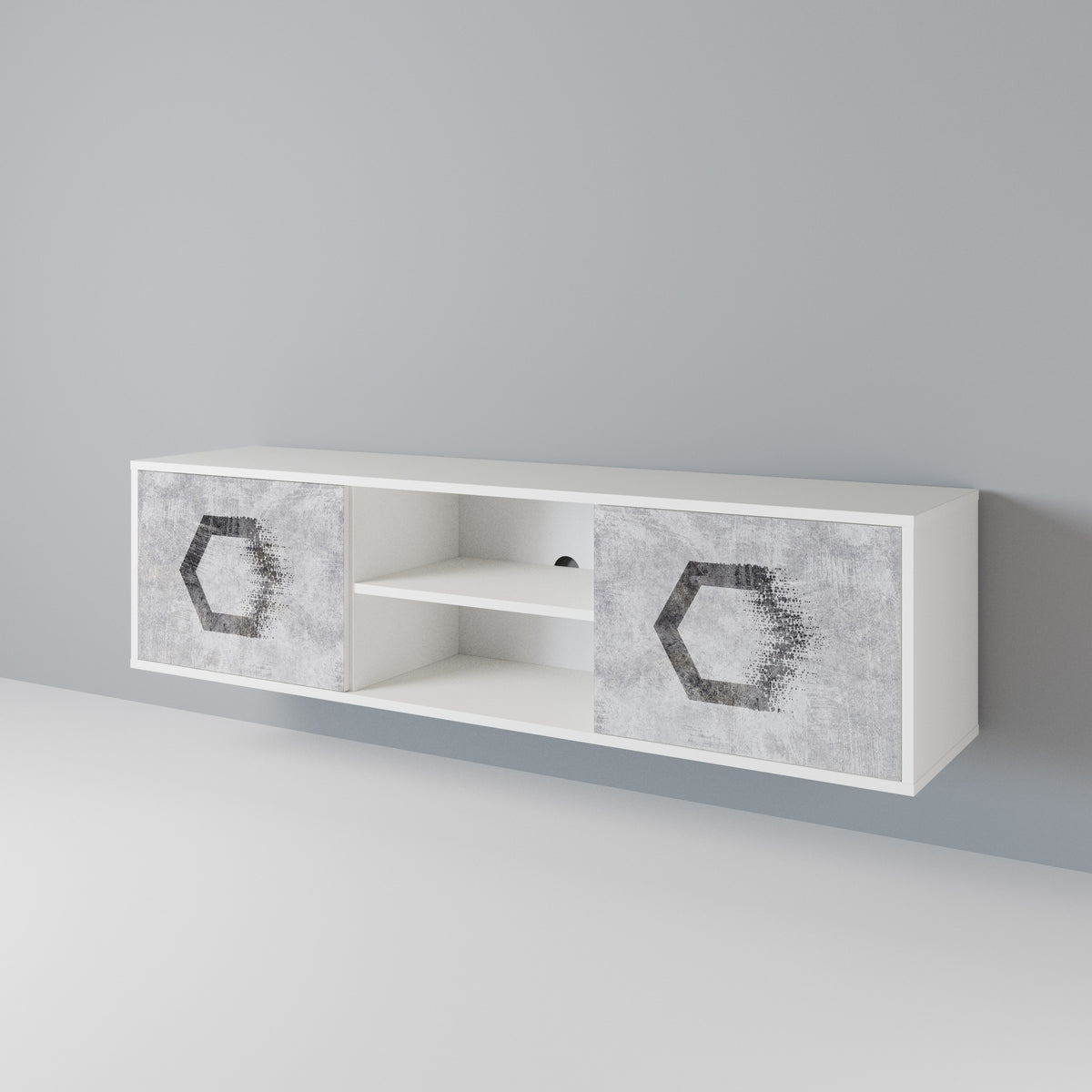 HEXAGONAL FIGURES Mueble de TV de 2 Puertas
