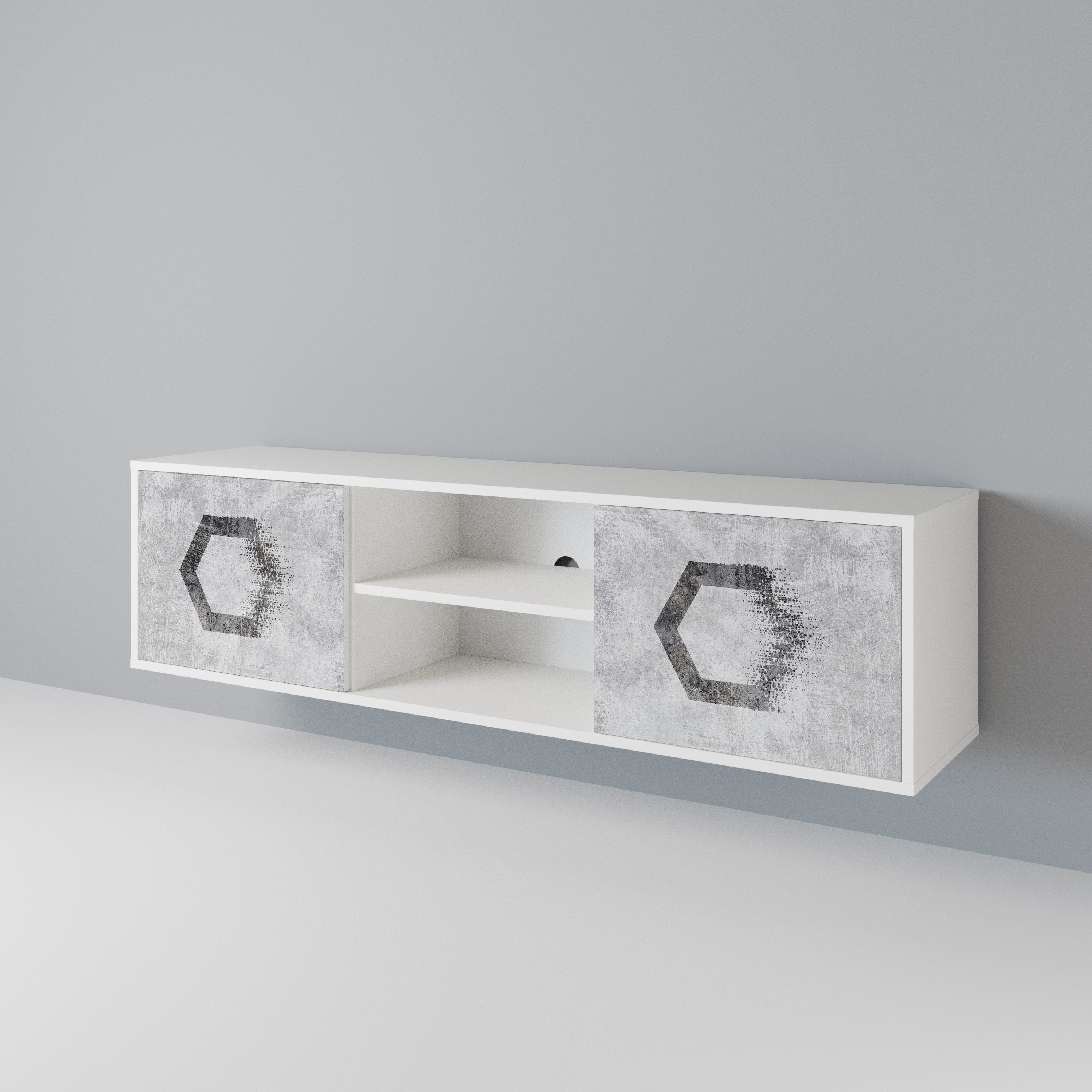 HEXAGONAL FIGURES Mueble de TV de 2 Puertas