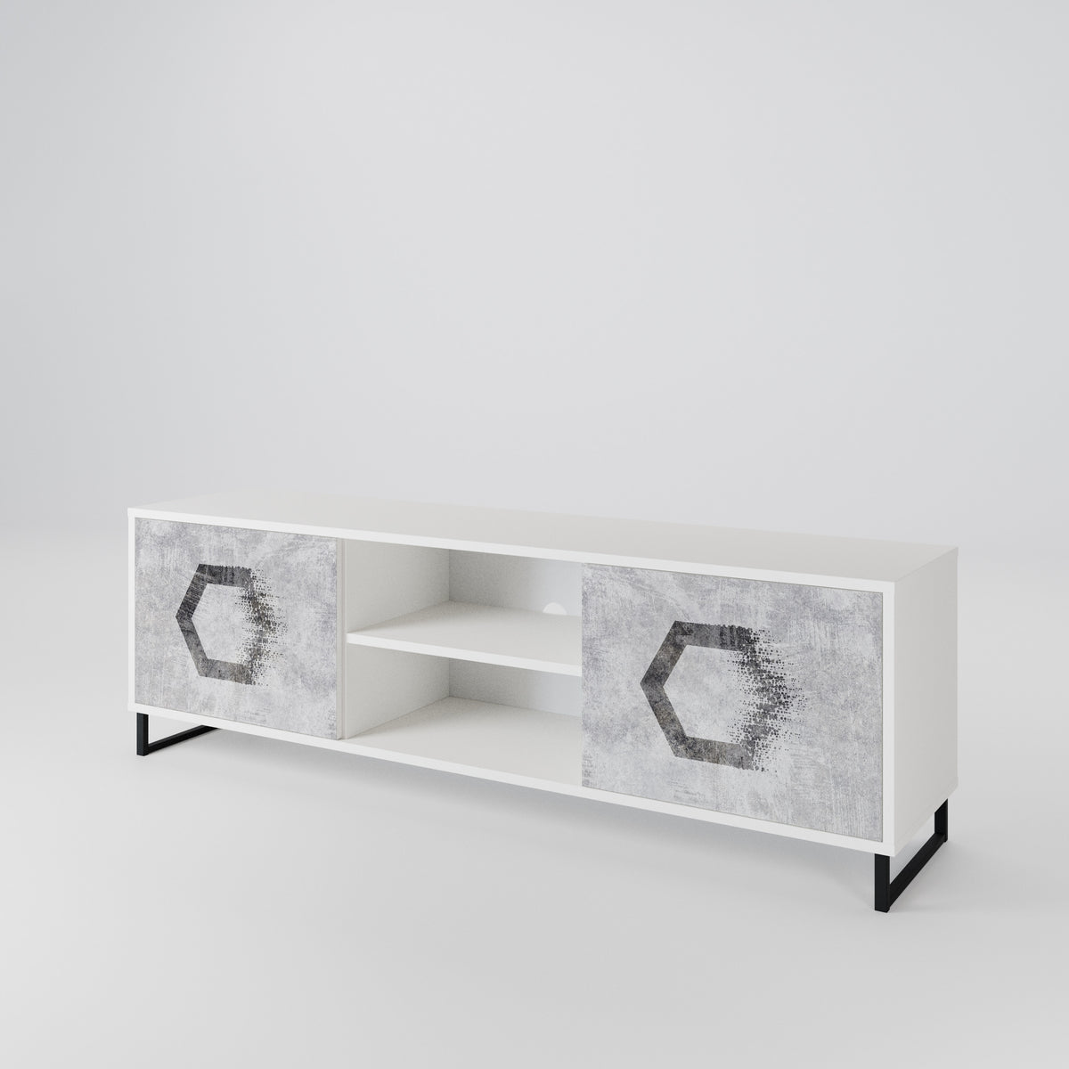 HEXAGONAL FIGURES Mueble de TV de 2 Puertas