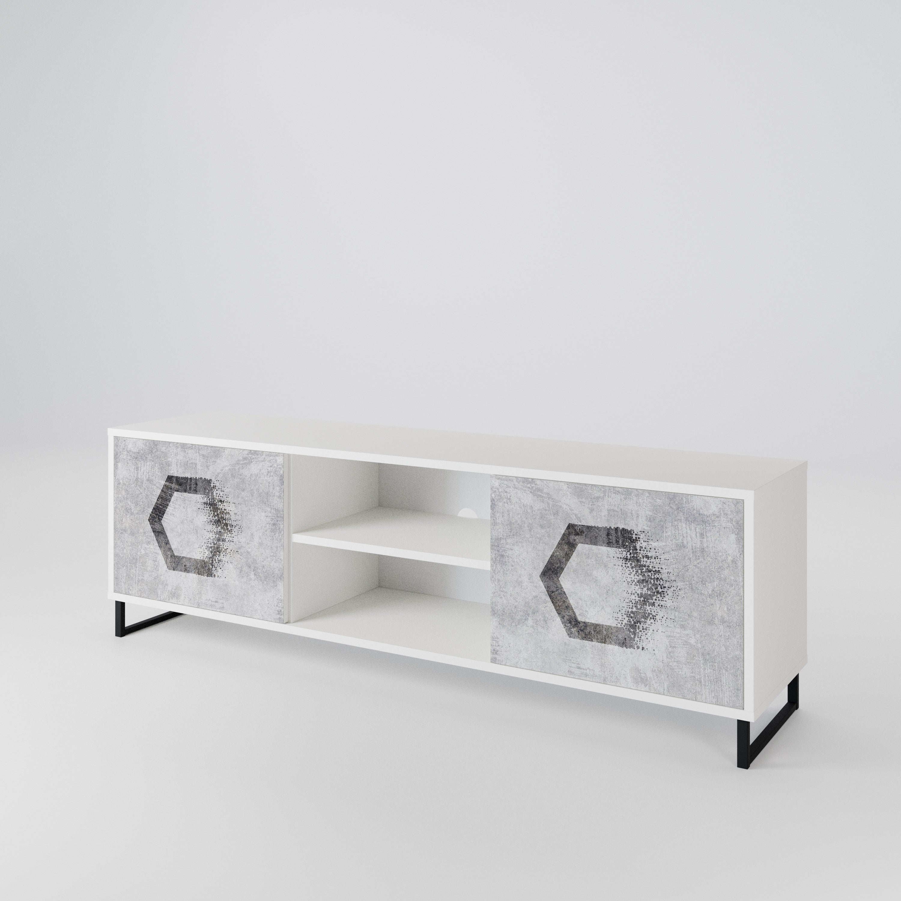 HEXAGONAL FIGURES Mueble de TV de 2 Puertas
