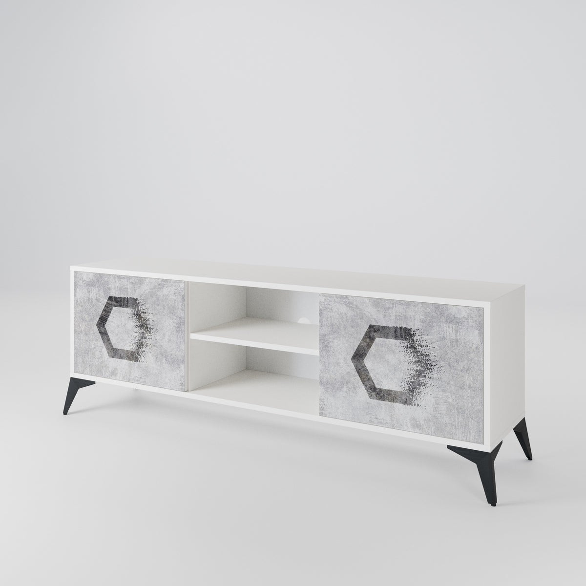 HEXAGONAL FIGURES Mueble de TV de 2 Puertas