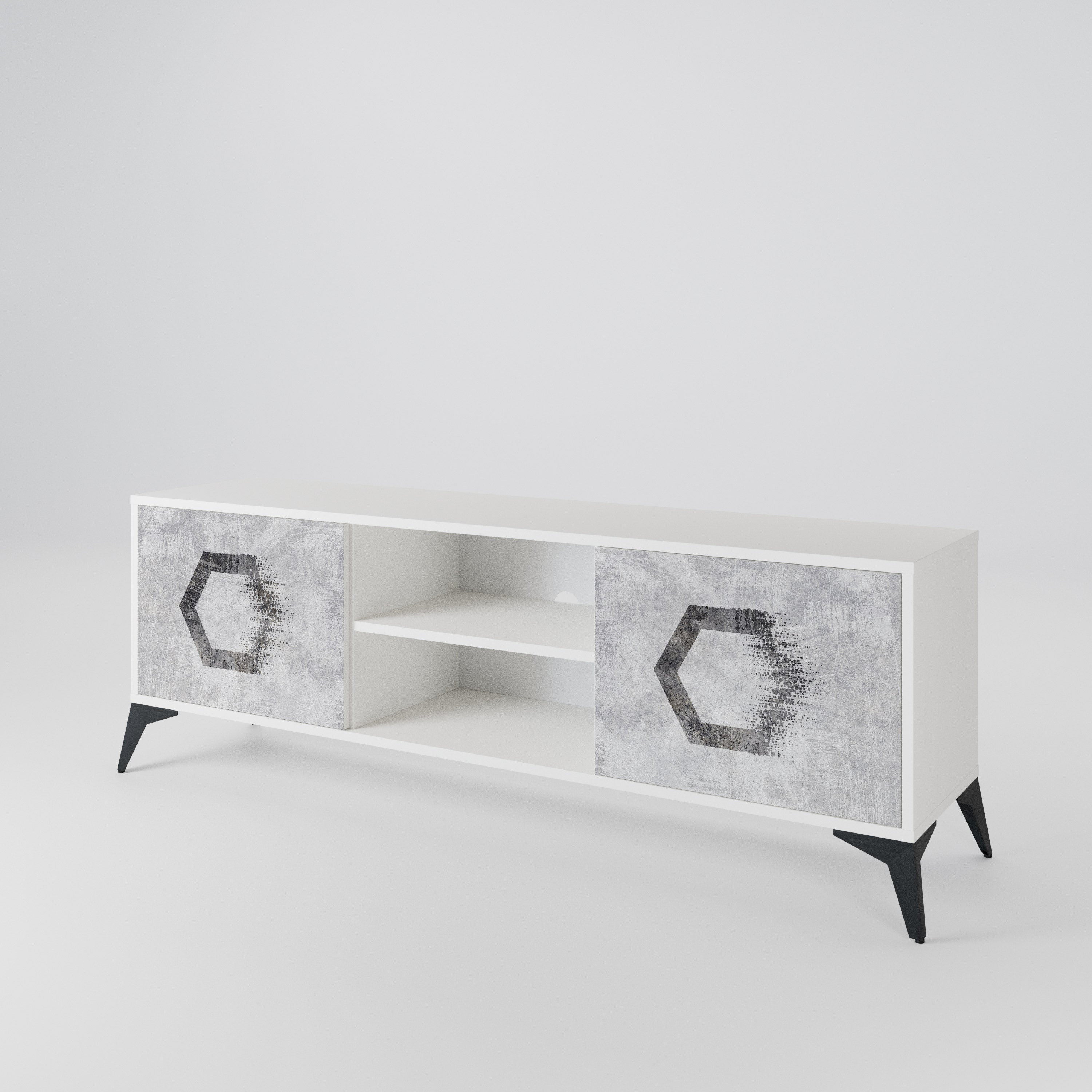 HEXAGONAL FIGURES Mueble de TV de 2 Puertas