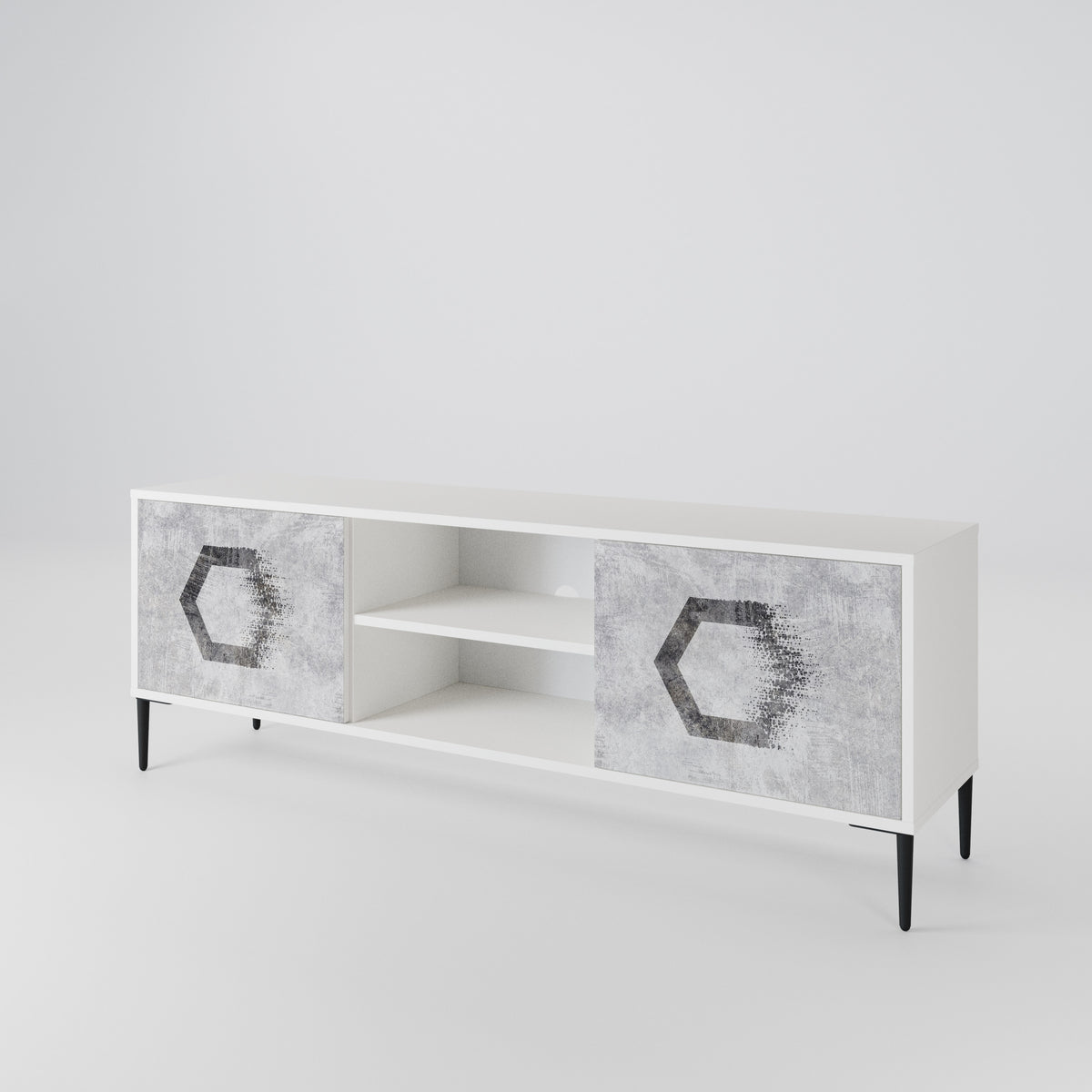 HEXAGONAL FIGURES Mueble de TV de 2 Puertas