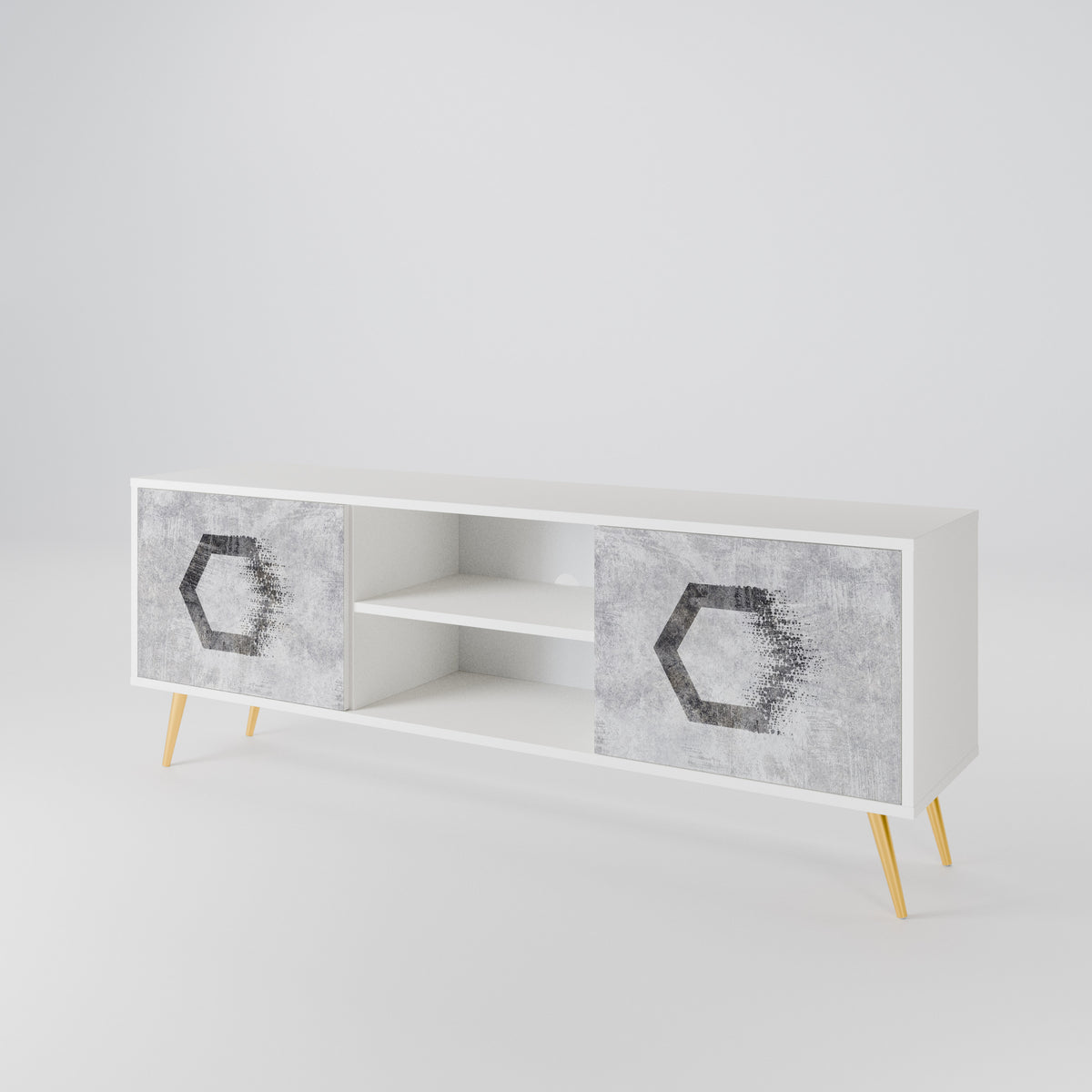 HEXAGONAL FIGURES Mueble de TV de 2 Puertas