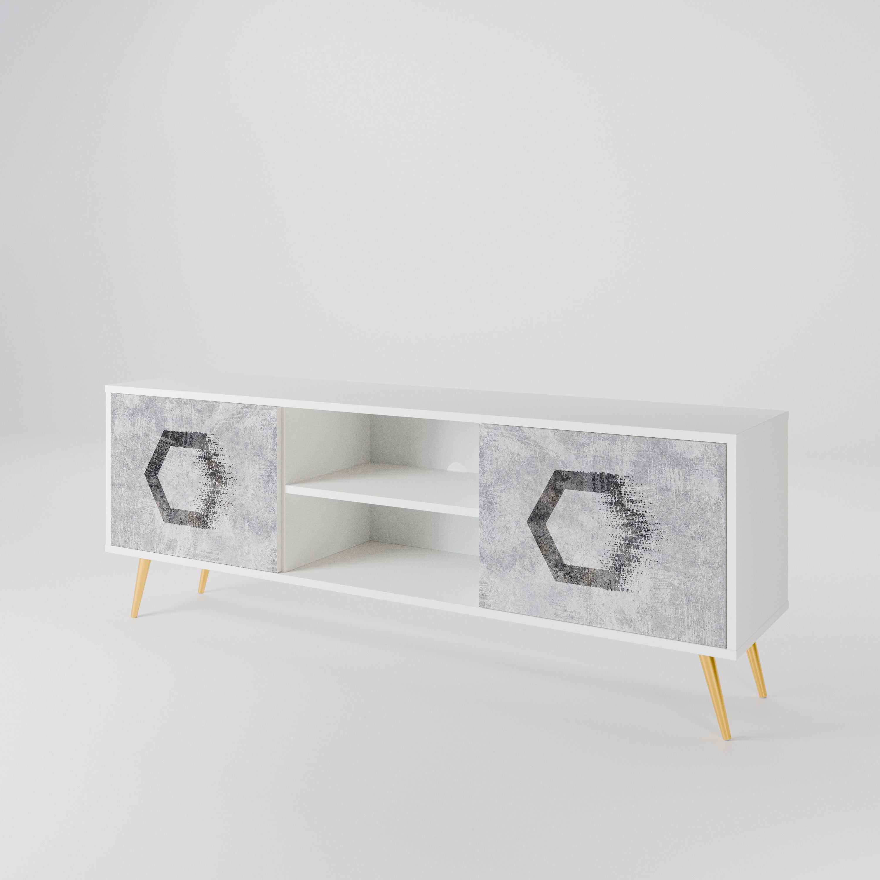HEXAGONAL FIGURES Mueble de TV de 2 Puertas