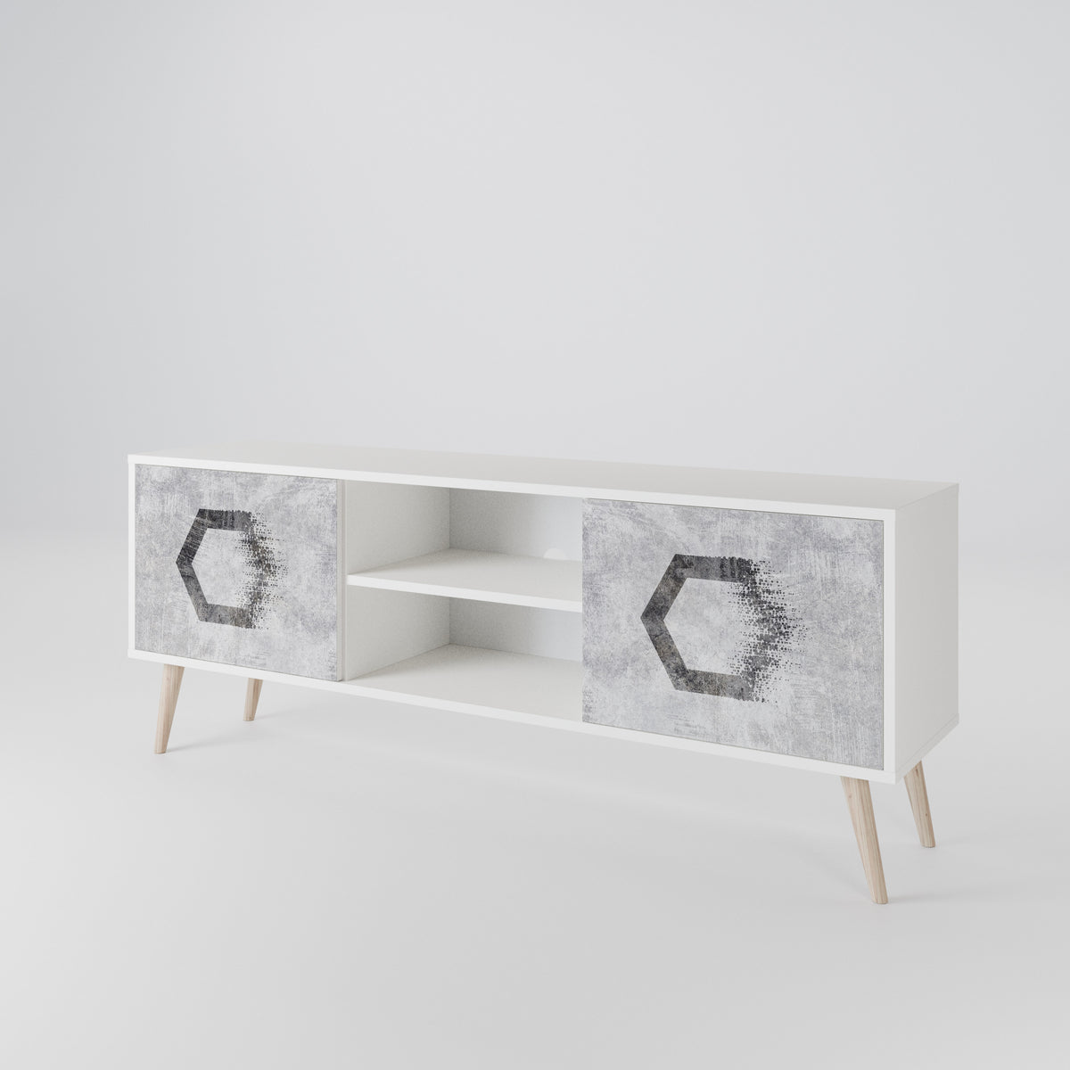 HEXAGONAL FIGURES Mueble de TV de 2 Puertas
