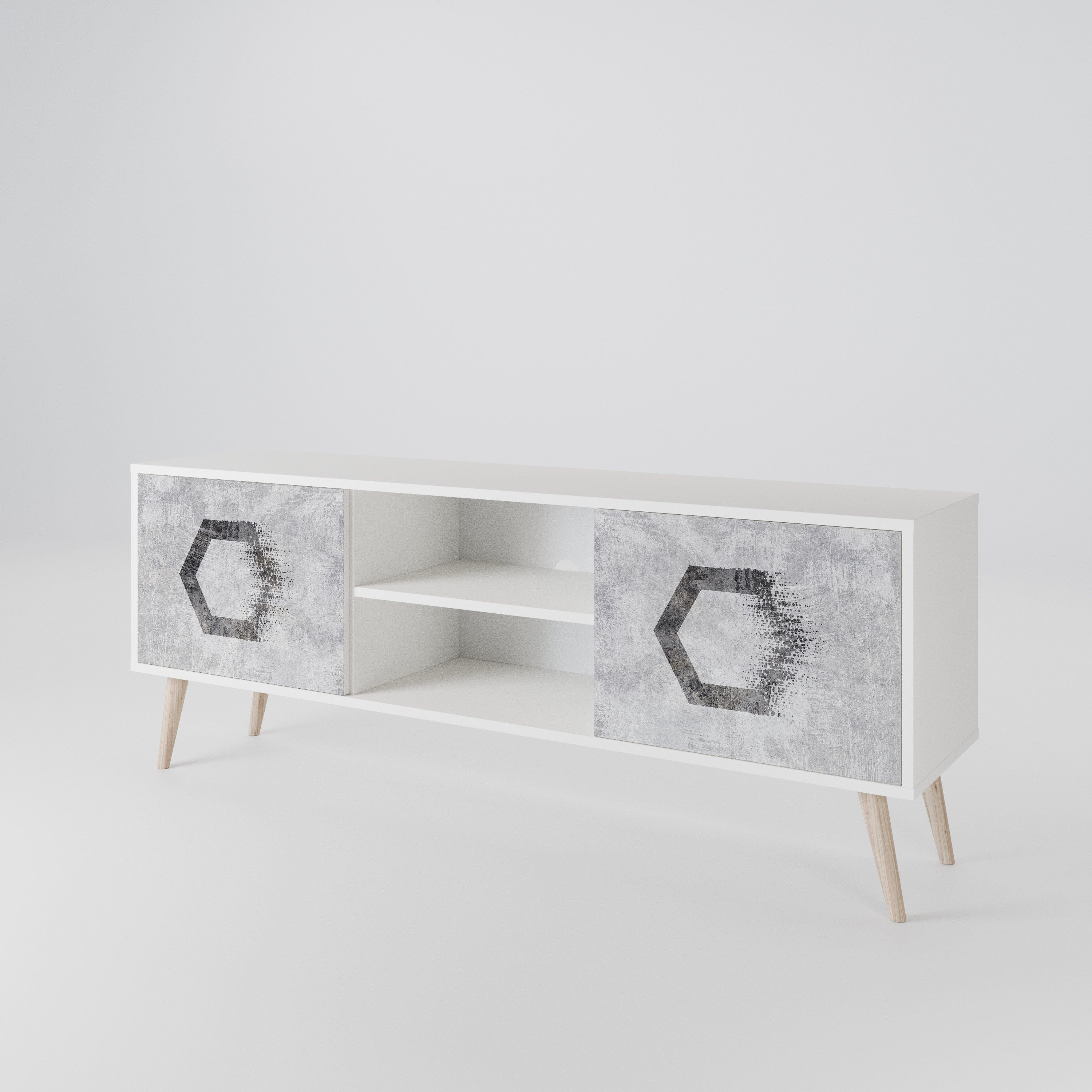 HEXAGONAL FIGURES Mueble de TV de 2 Puertas
