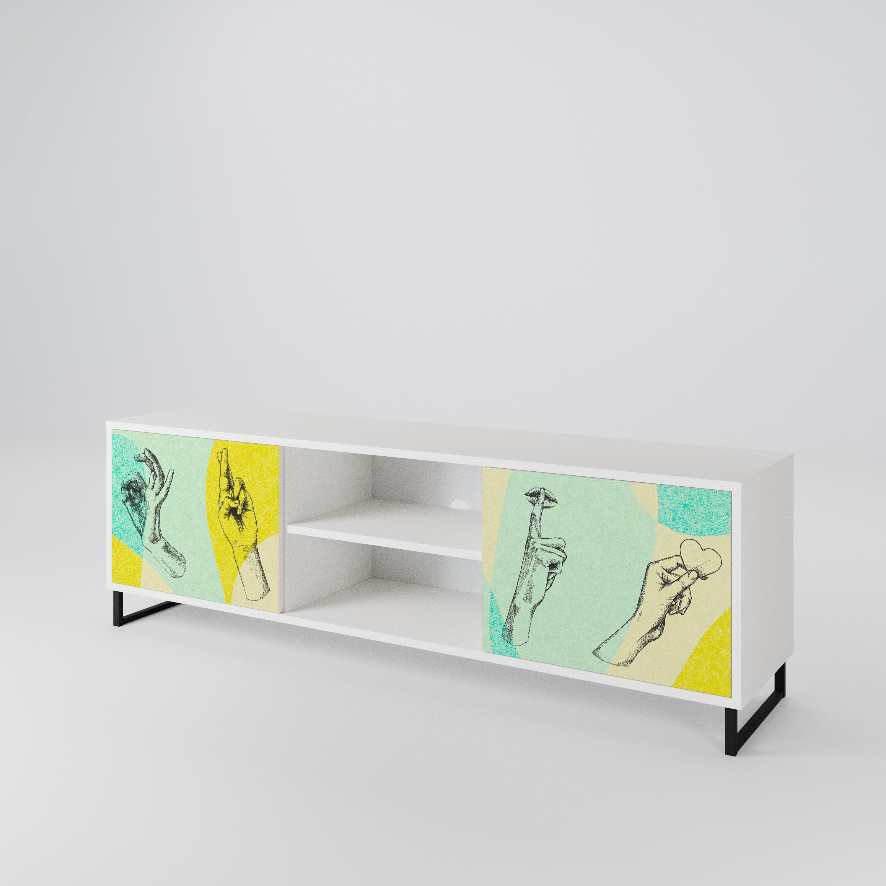 BODY LANGUAGE Mueble de TV de 2 Puertas