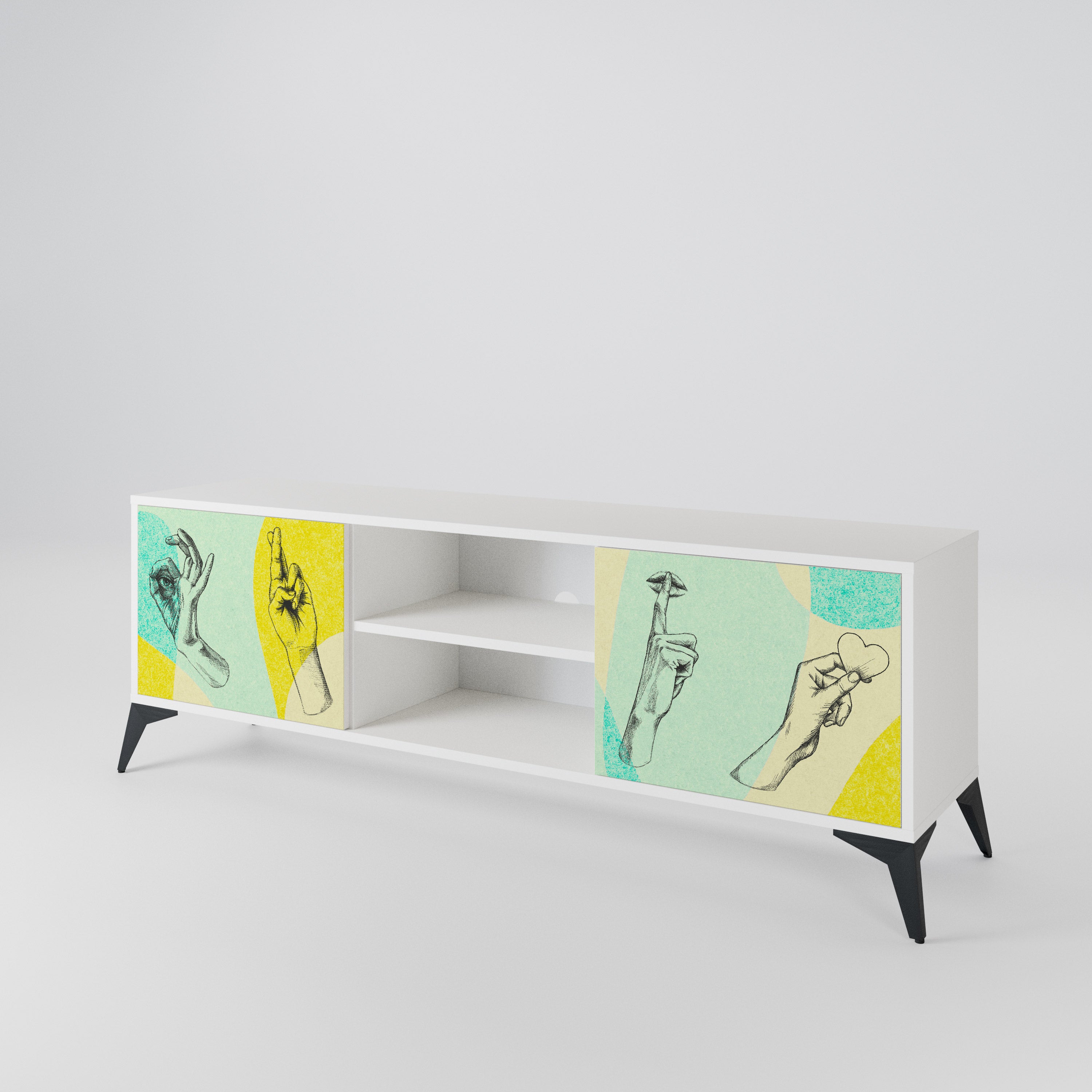 BODY LANGUAGE Mueble de TV de 2 Puertas