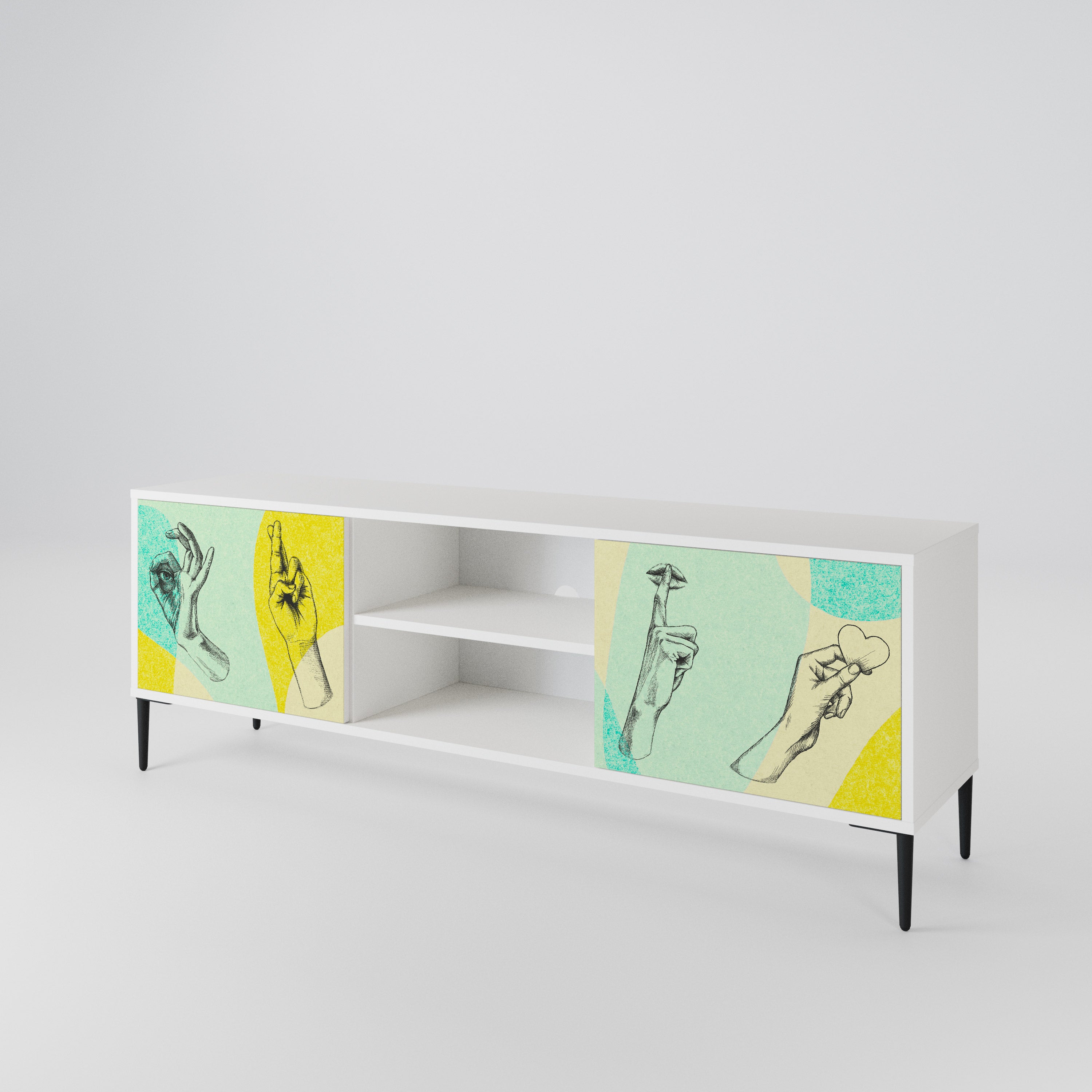 BODY LANGUAGE Mueble de TV de 2 Puertas
