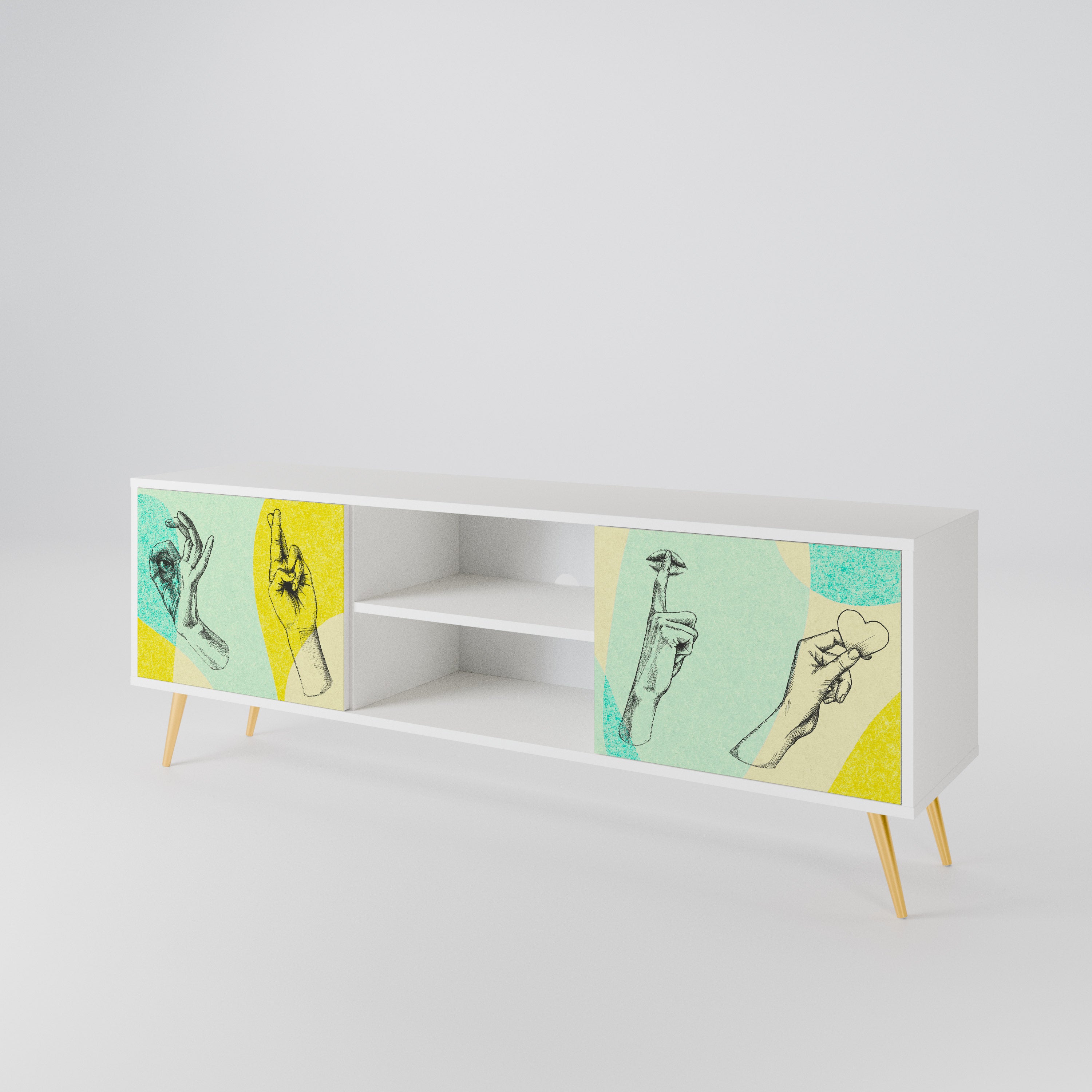 BODY LANGUAGE Mueble de TV de 2 Puertas