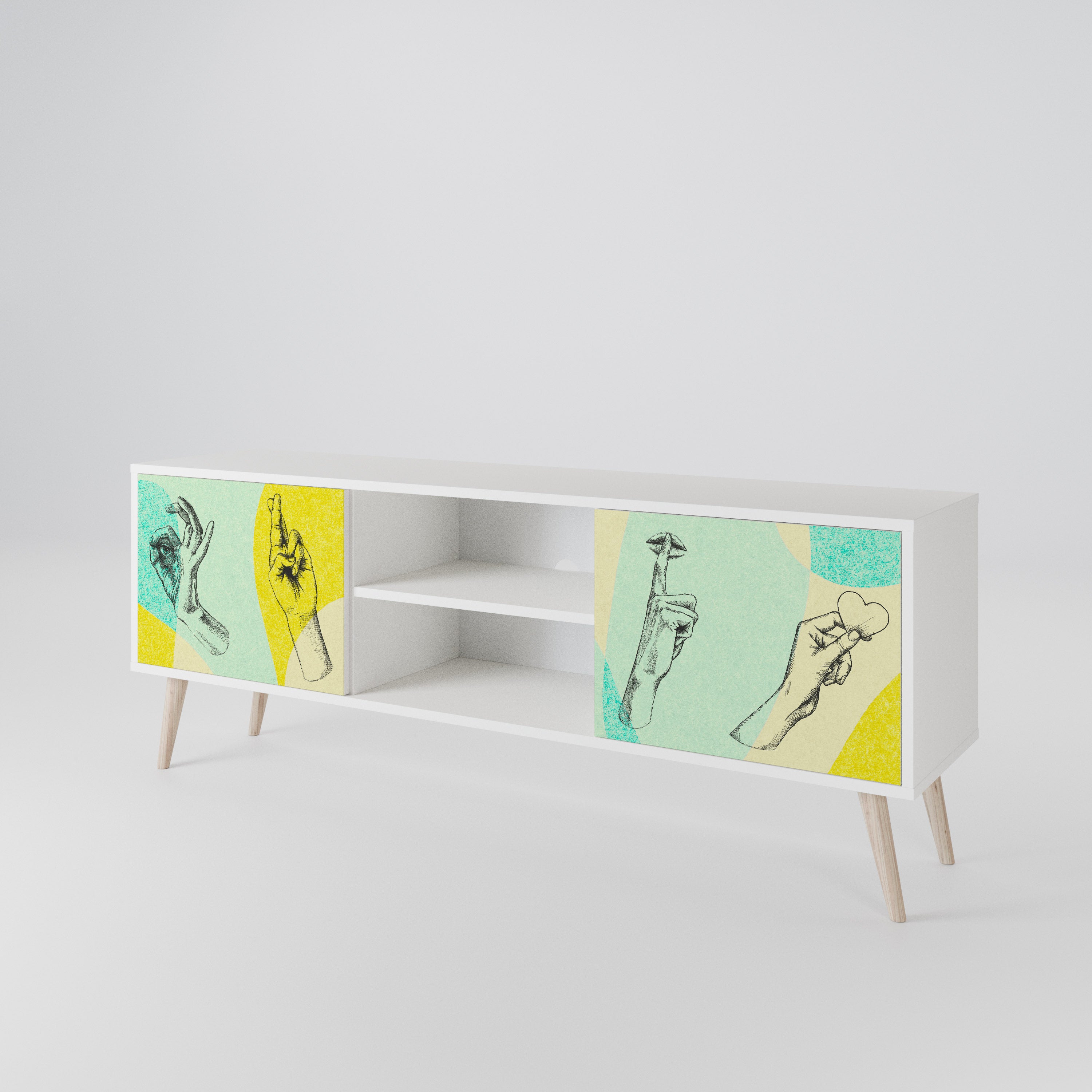 BODY LANGUAGE Mueble de TV de 2 Puertas