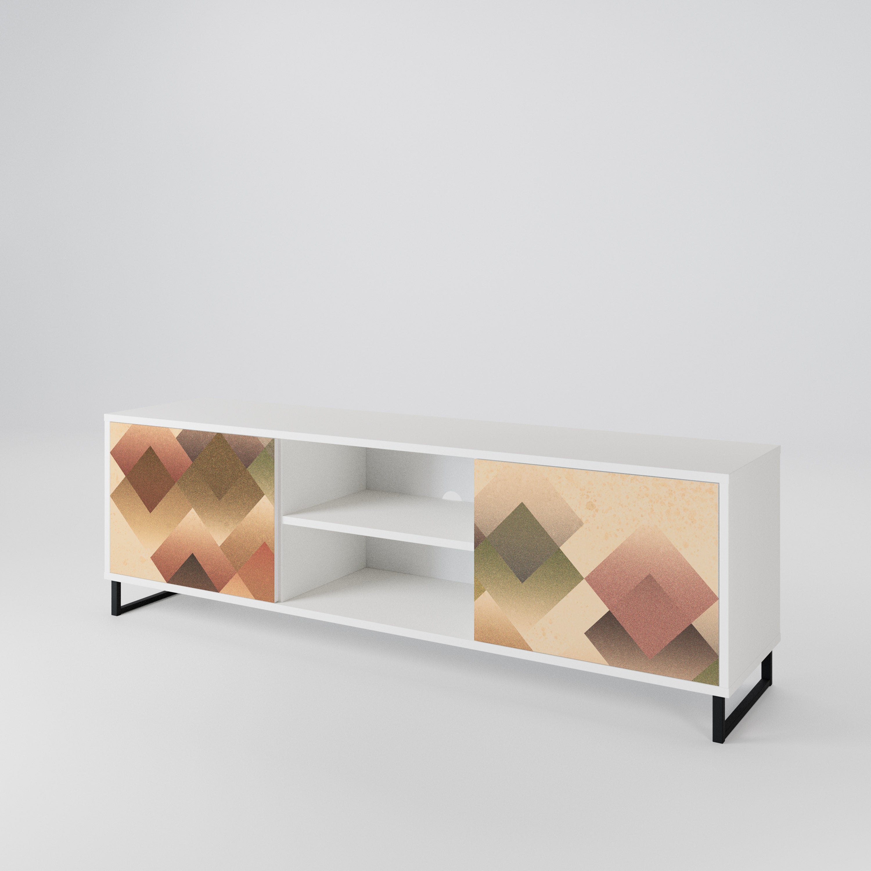 GEOMETRIC FUSION Mueble de TV de 2 Puertas