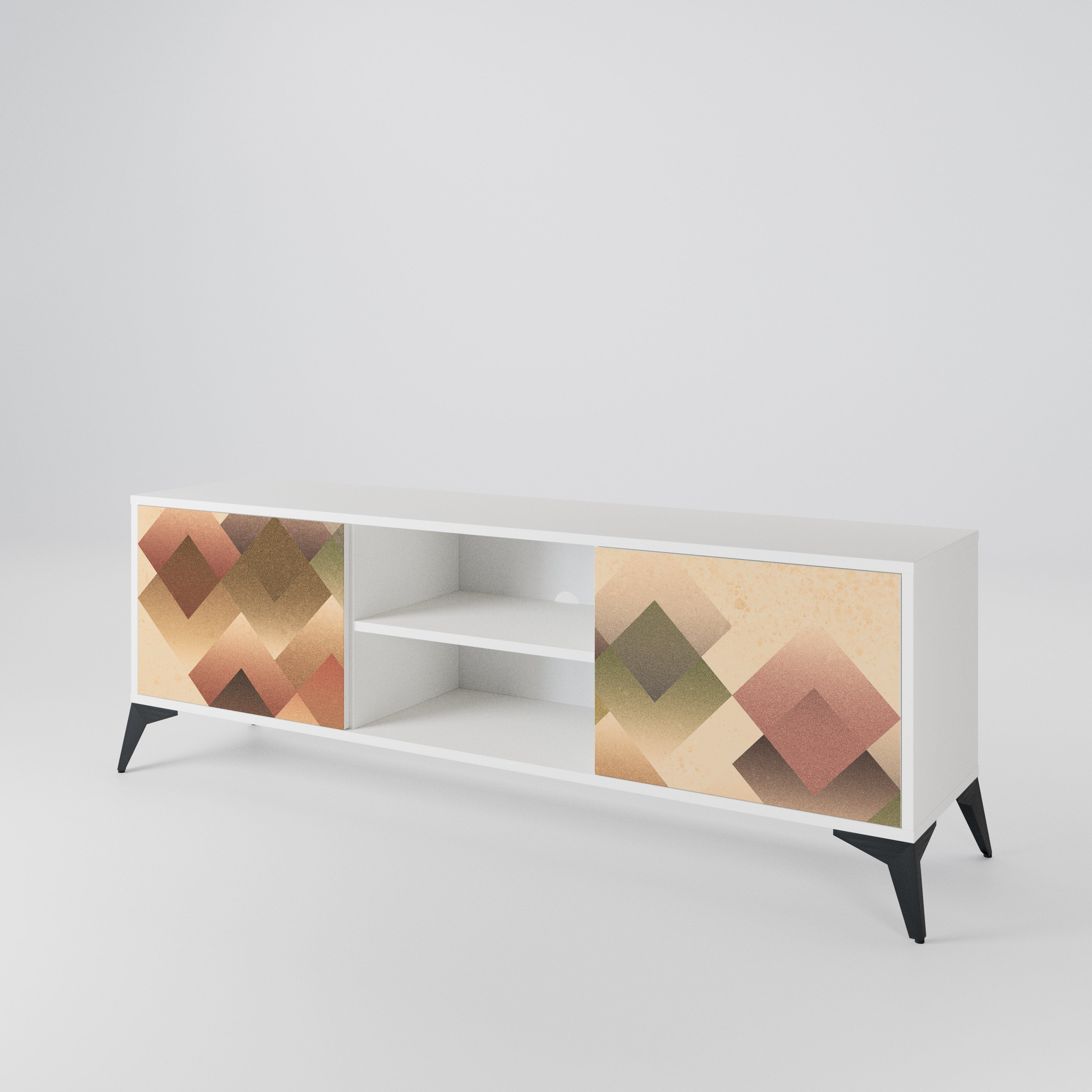 GEOMETRIC FUSION Mueble de TV de 2 Puertas