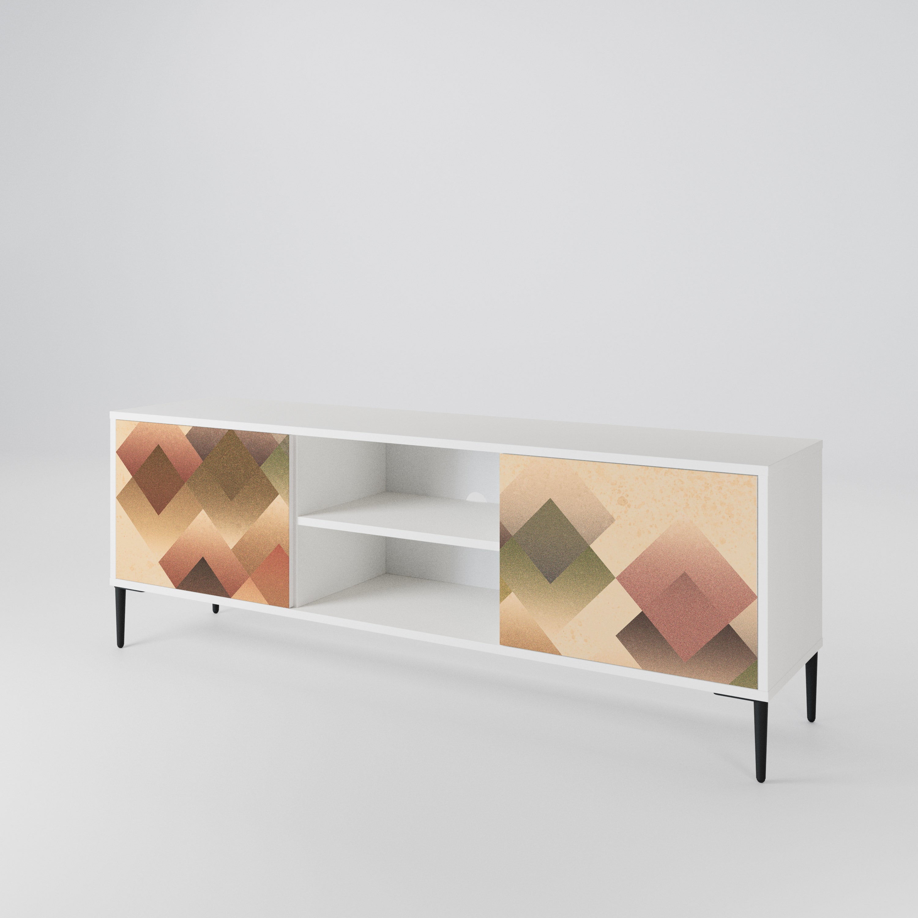 GEOMETRIC FUSION Mueble de TV de 2 Puertas