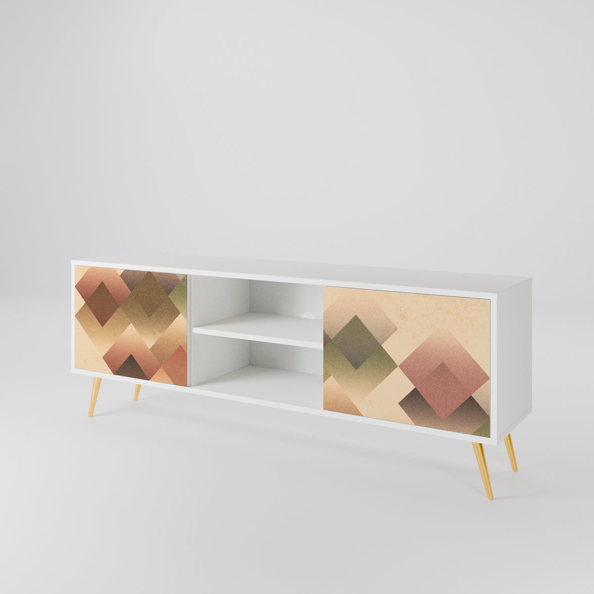 GEOMETRIC FUSION Mueble de TV de 2 Puertas