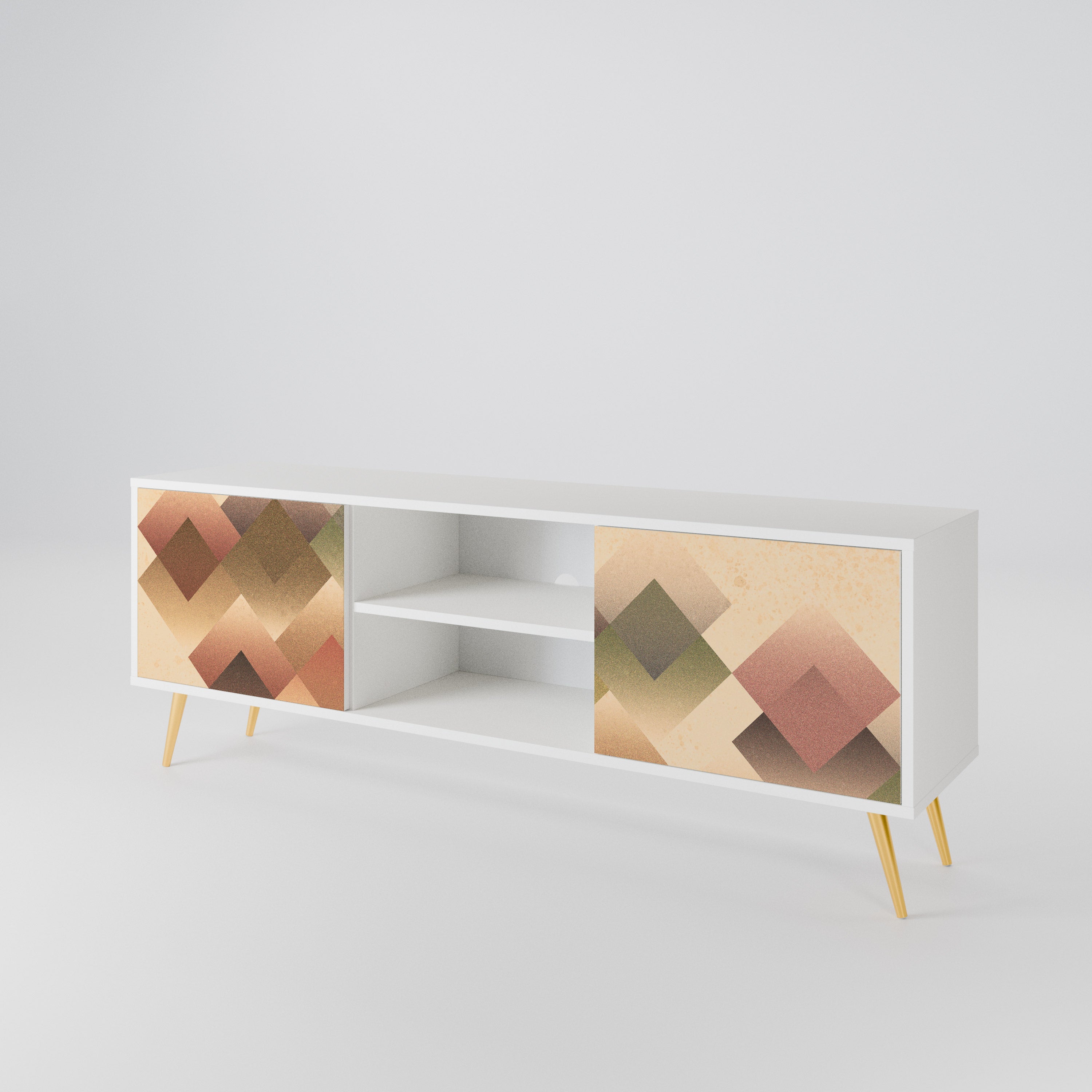 GEOMETRIC FUSION Mueble de TV de 2 Puertas