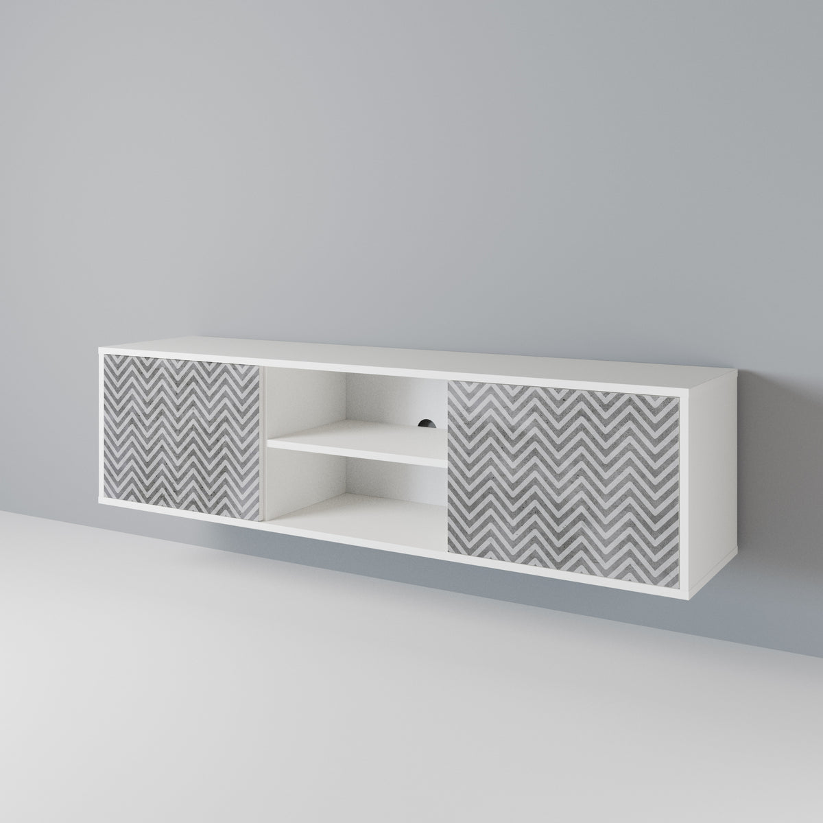 CONCRETE ZIG ZAG Mueble de TV de 2 Puertas