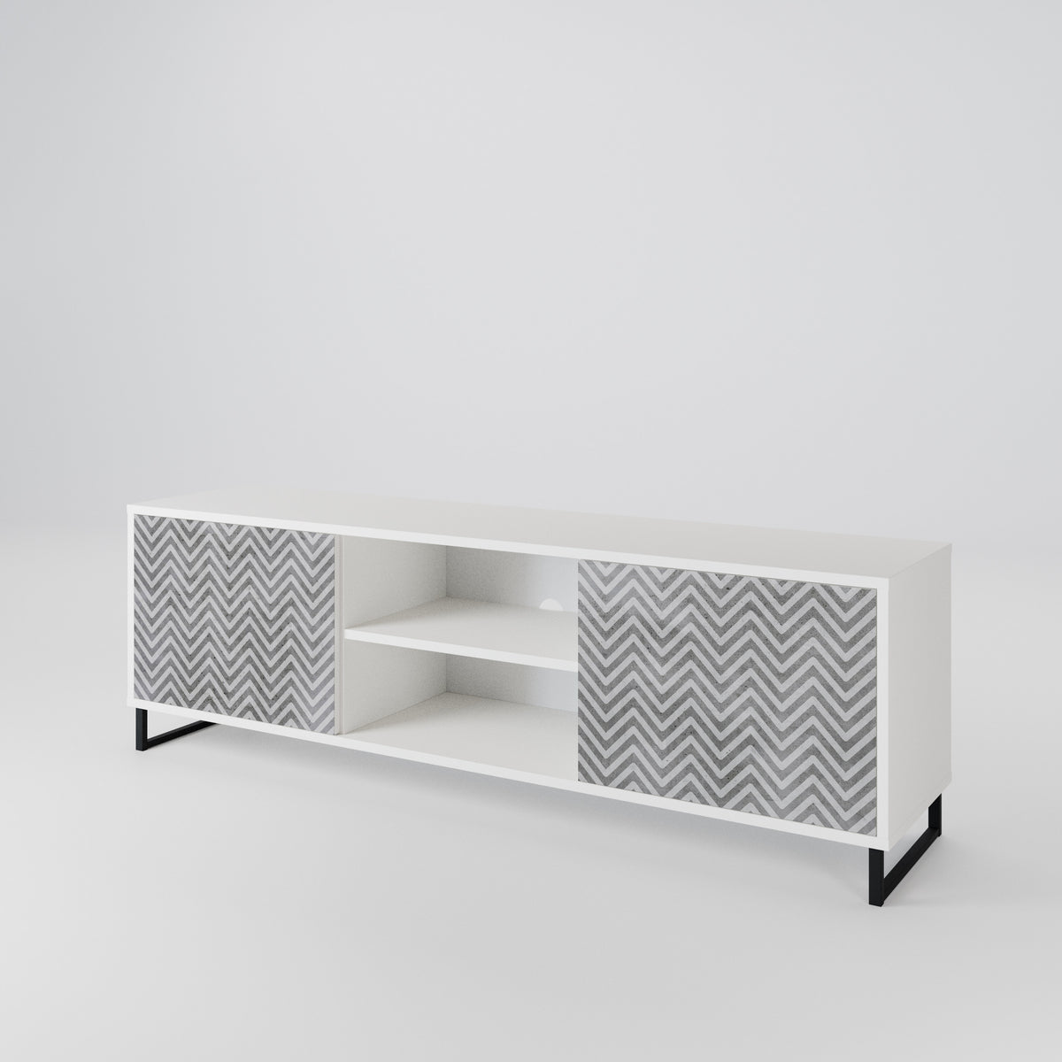 CONCRETE ZIG ZAG Mueble de TV de 2 Puertas