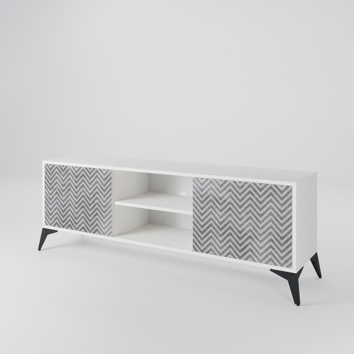 CONCRETE ZIG ZAG Mueble de TV de 2 Puertas
