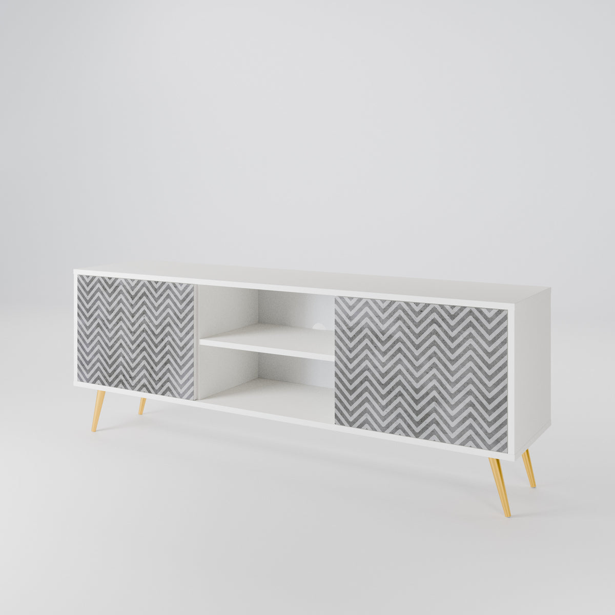 CONCRETE ZIG ZAG Mueble de TV de 2 Puertas