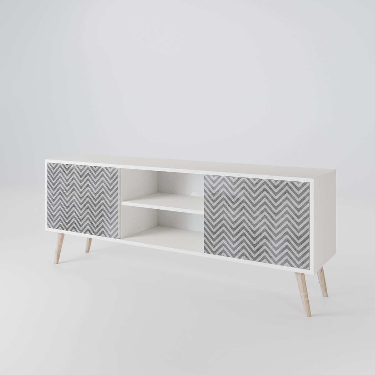 CONCRETE ZIG ZAG Mueble de TV de 2 Puertas
