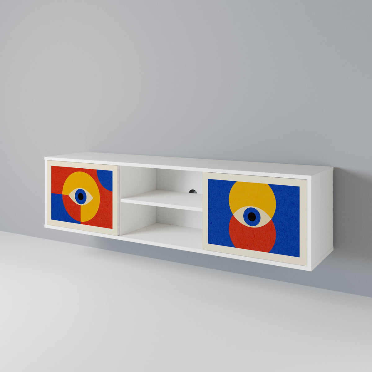 GEOMETRIC EYES Mueble de TV de 2 Puertas