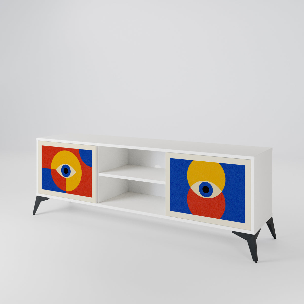 GEOMETRIC EYES Mueble de TV de 2 Puertas