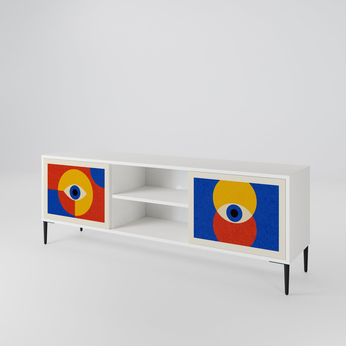 GEOMETRIC EYES Mueble de TV de 2 Puertas