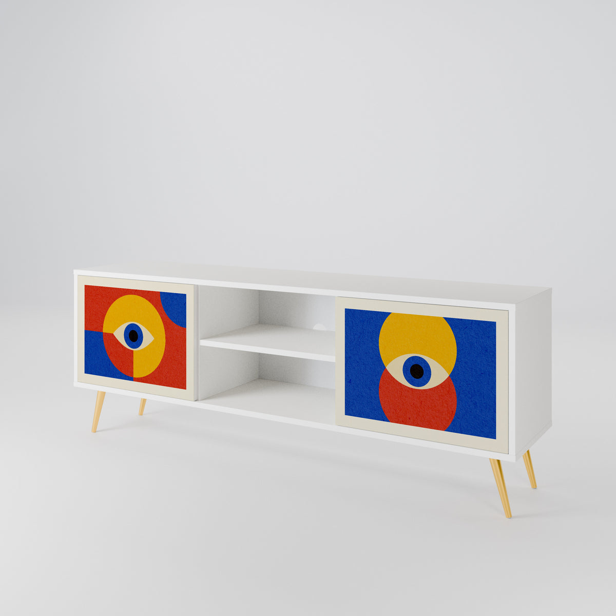 GEOMETRIC EYES Mueble de TV de 2 Puertas