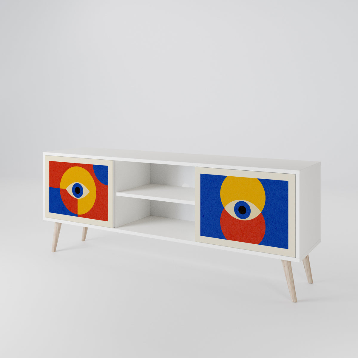 GEOMETRIC EYES Mueble de TV de 2 Puertas