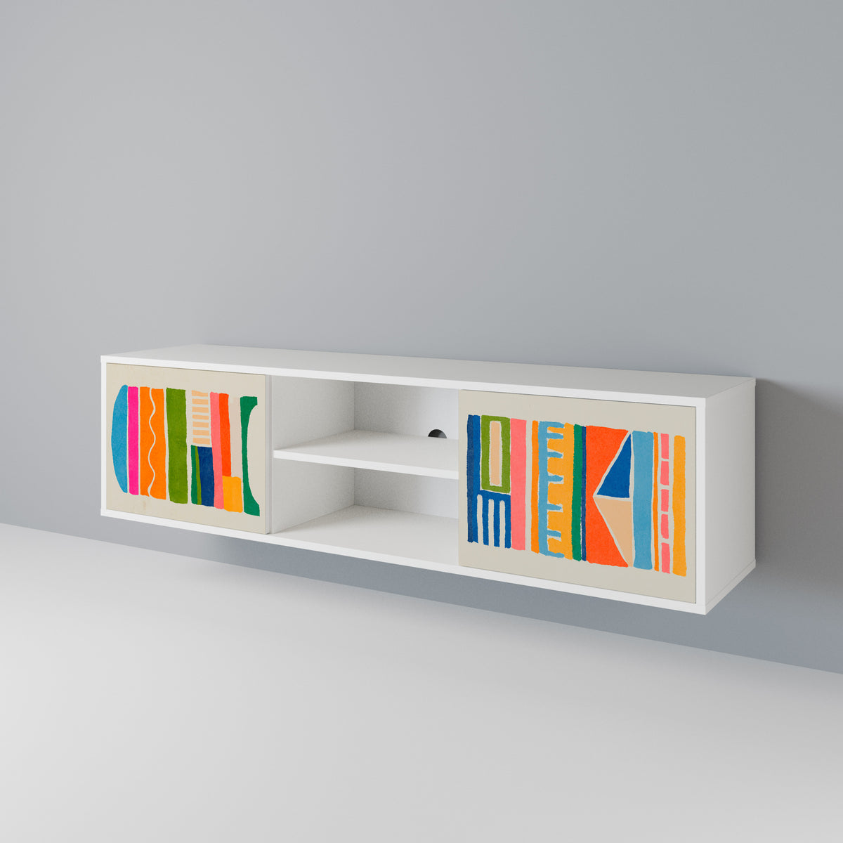 GEOMETRIC SHINE Mueble de TV de 2 Puertas