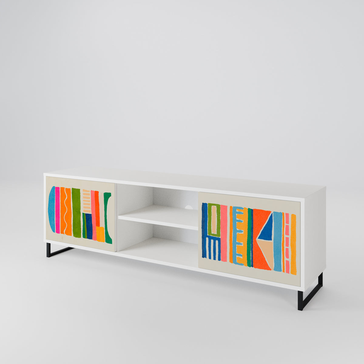GEOMETRIC SHINE Mueble de TV de 2 Puertas
