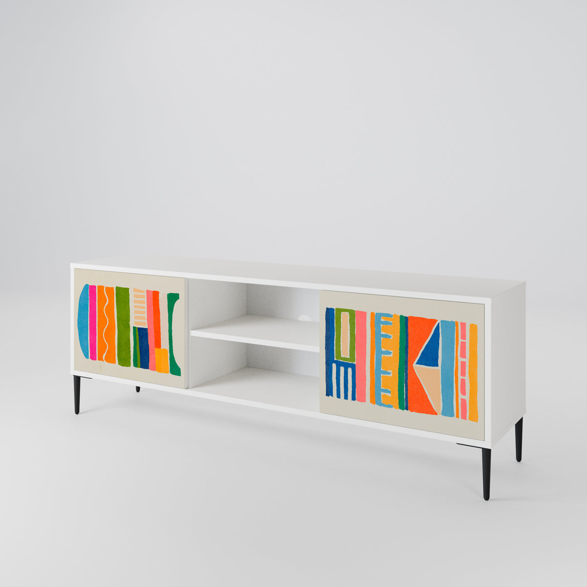 GEOMETRIC SHINE Mueble de TV de 2 Puertas
