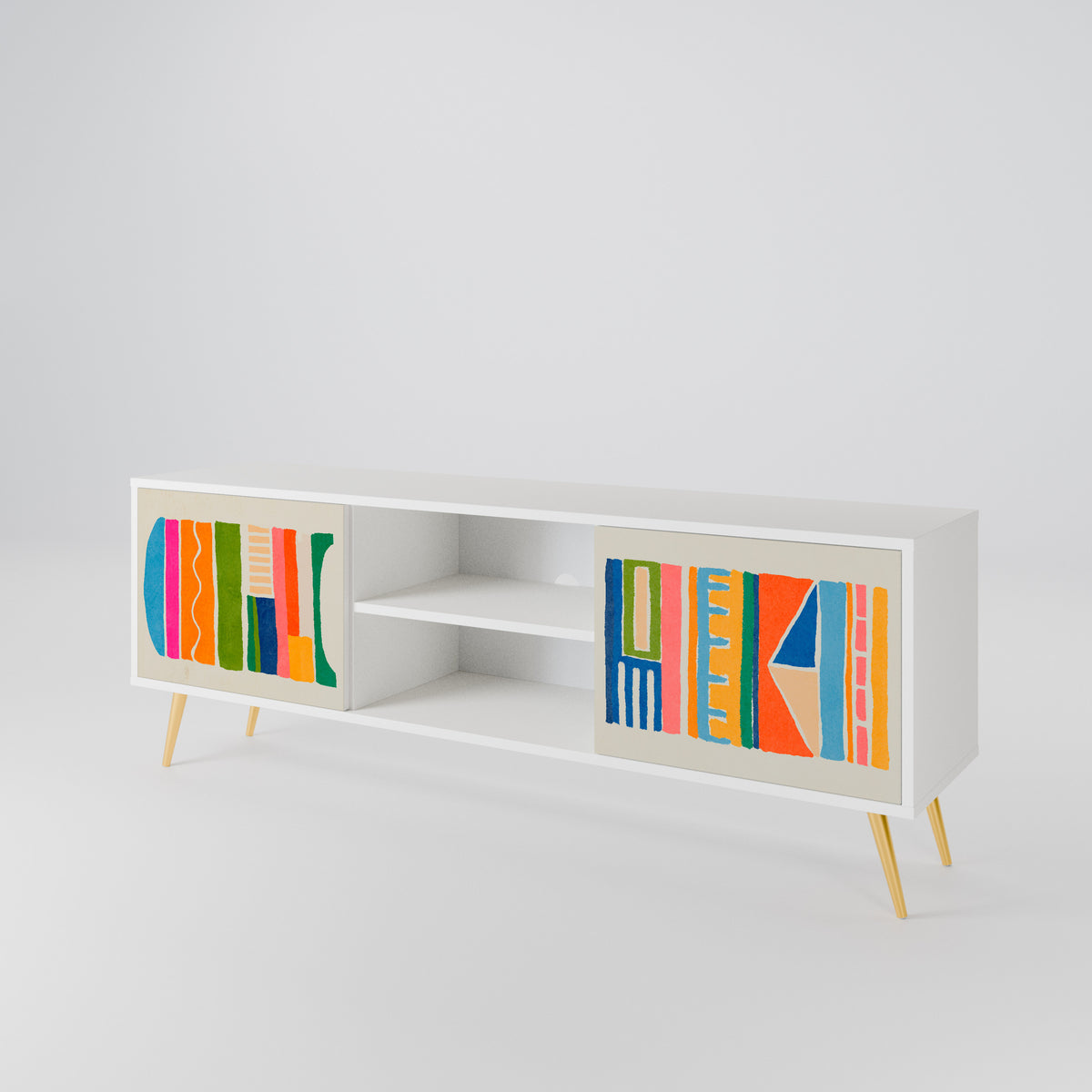 GEOMETRIC SHINE Mueble de TV de 2 Puertas