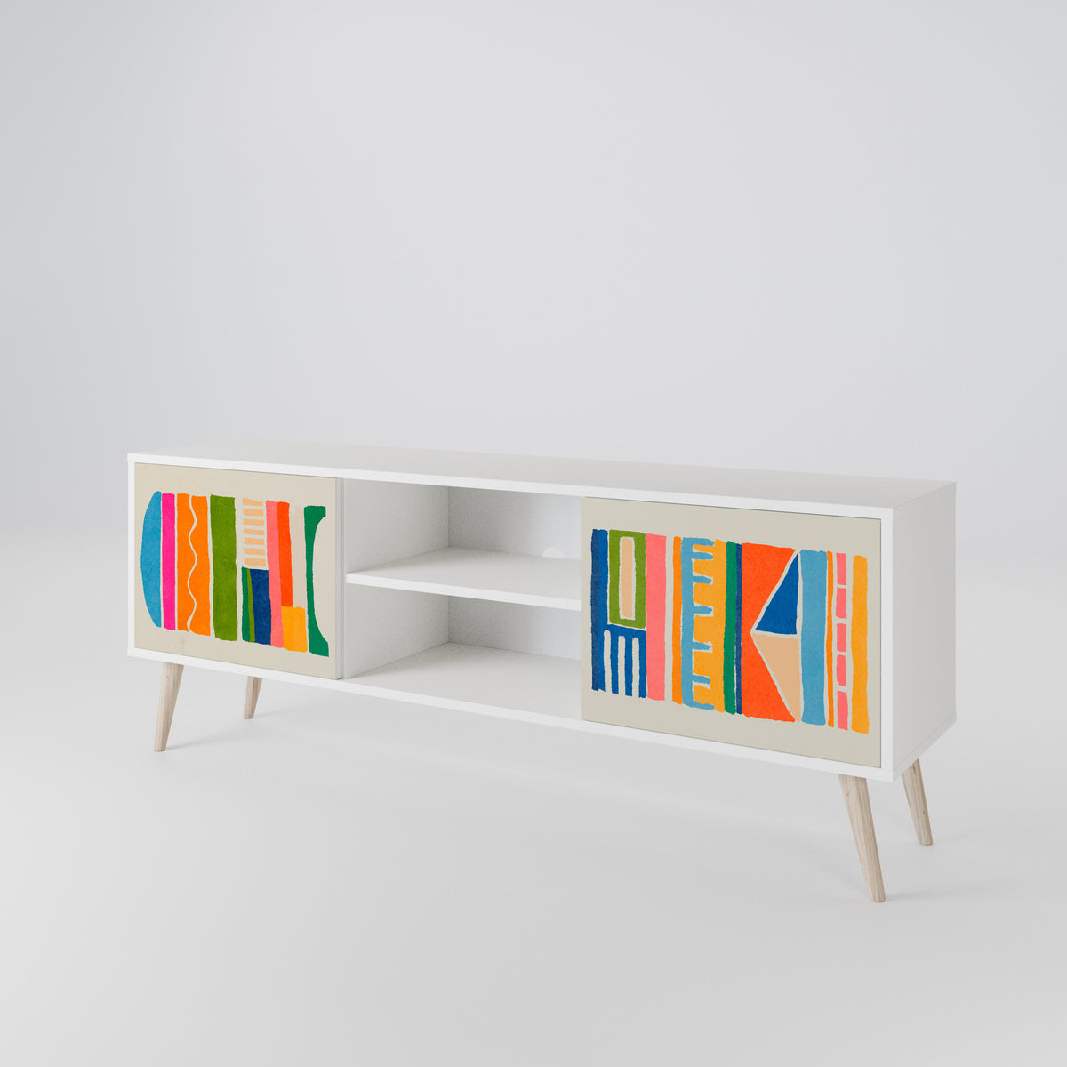 GEOMETRIC SHINE Mueble de TV de 2 Puertas