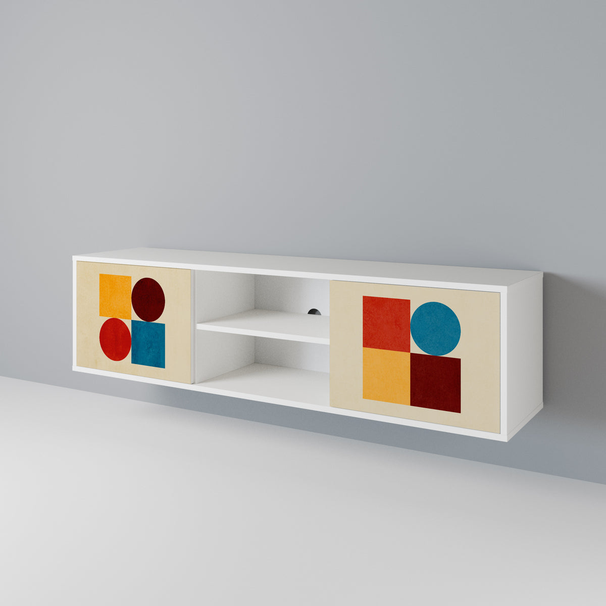 GEOMETRIC PUZZLE Mueble de TV de 2 Puertas